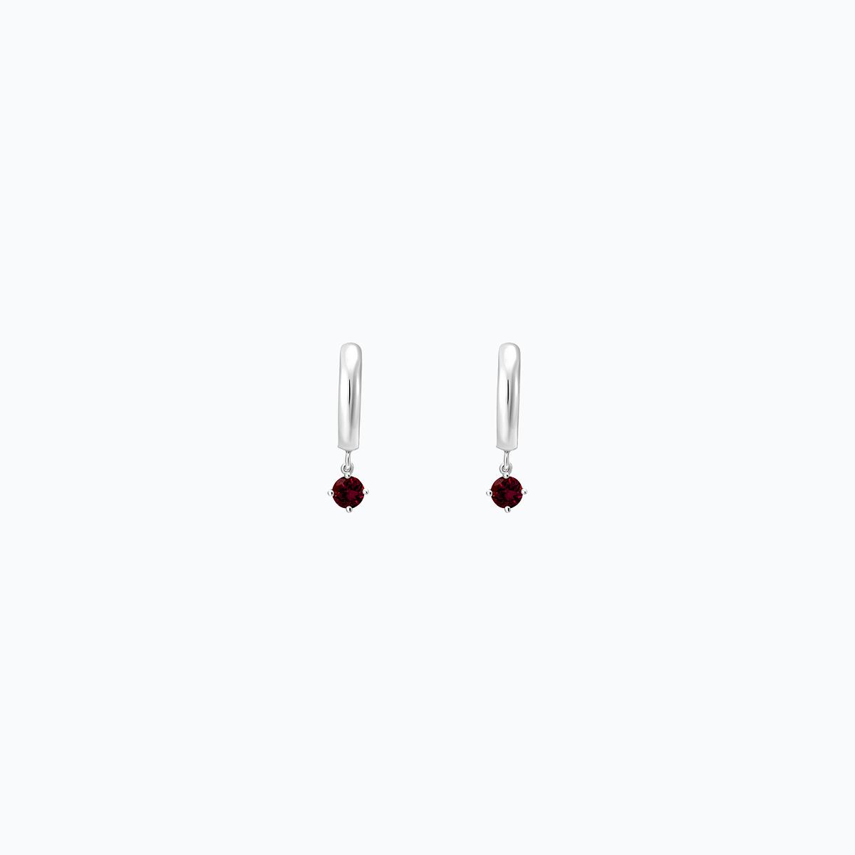 Créoles Yana Square Grenat 3.5 mm