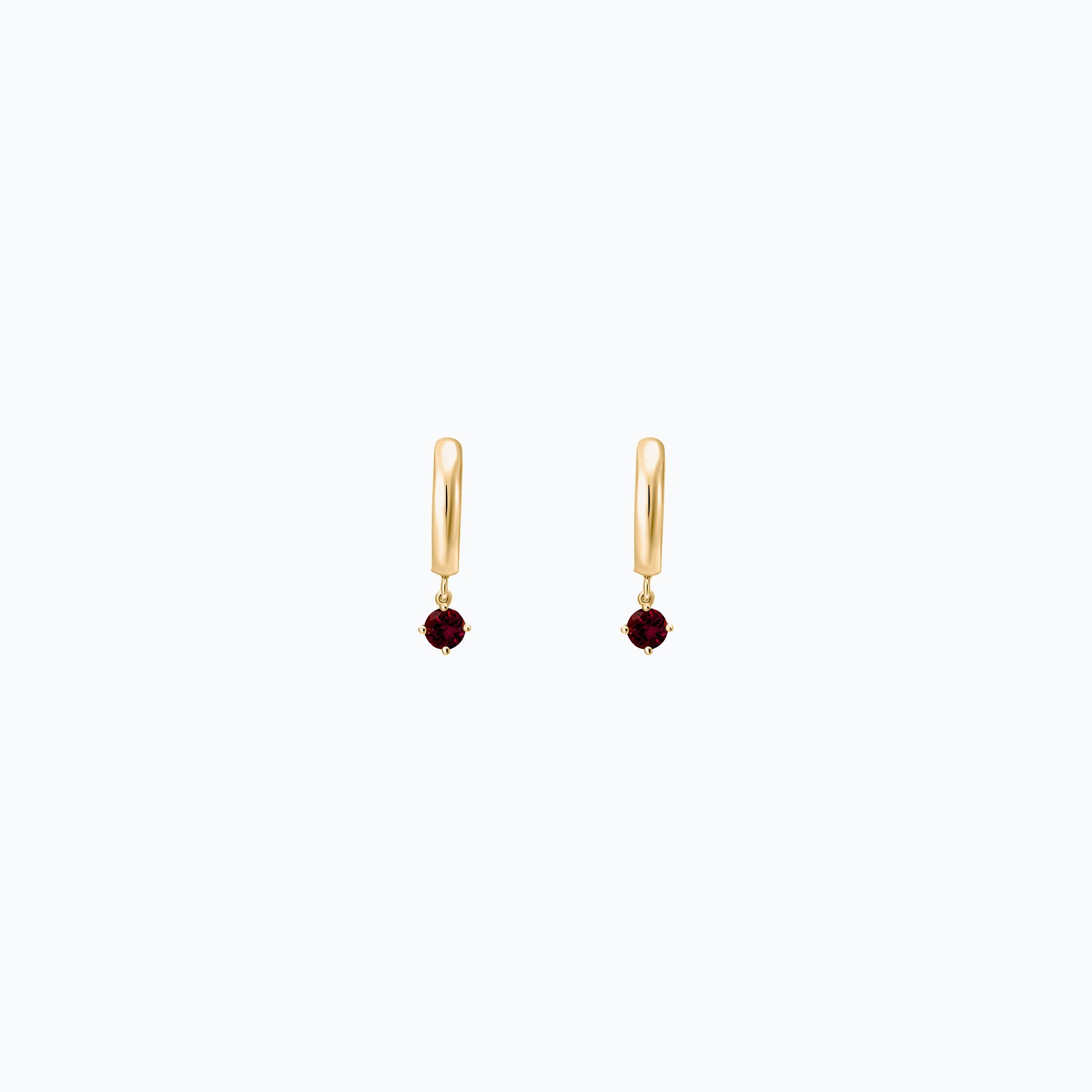 Créoles Yana Square Grenat 3.5 mm
