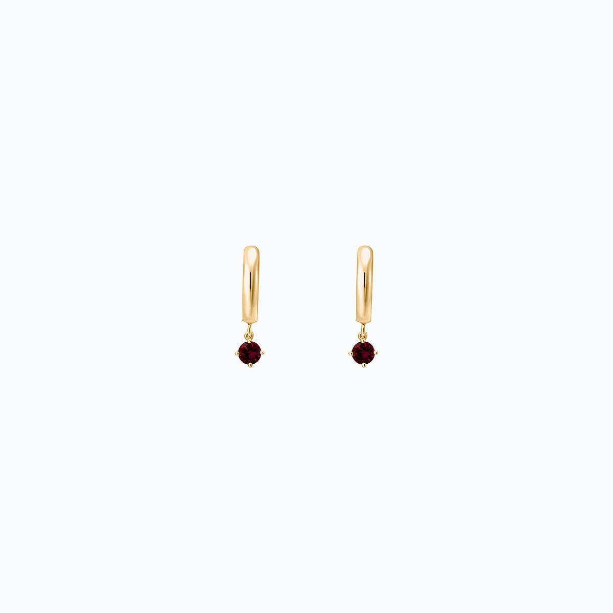 Créoles Yana Square Grenat 3.5 mm