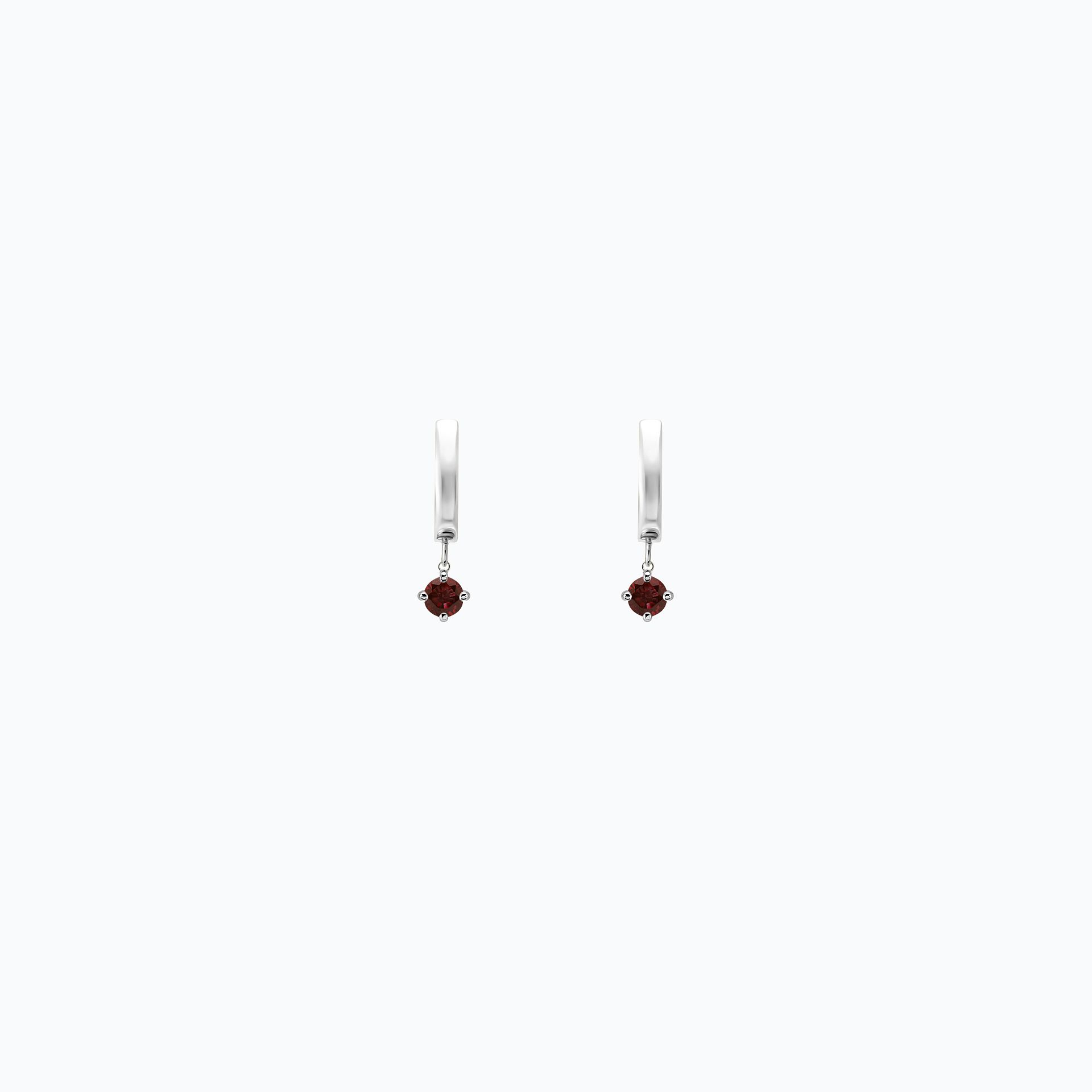 Créoles Lily Square Grenat 3.5 mm