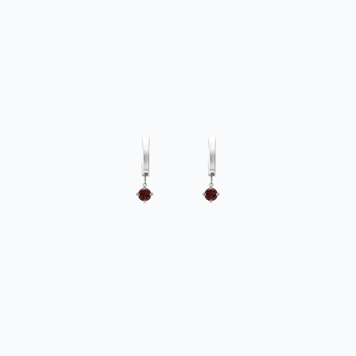 Créoles Lily Square Grenat 3.5 mm