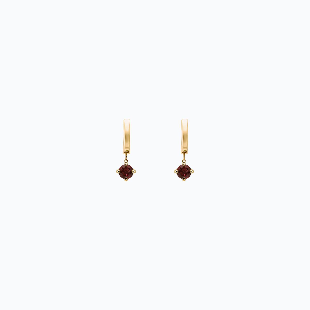Créoles Lily Square Grenat 4.5 mm