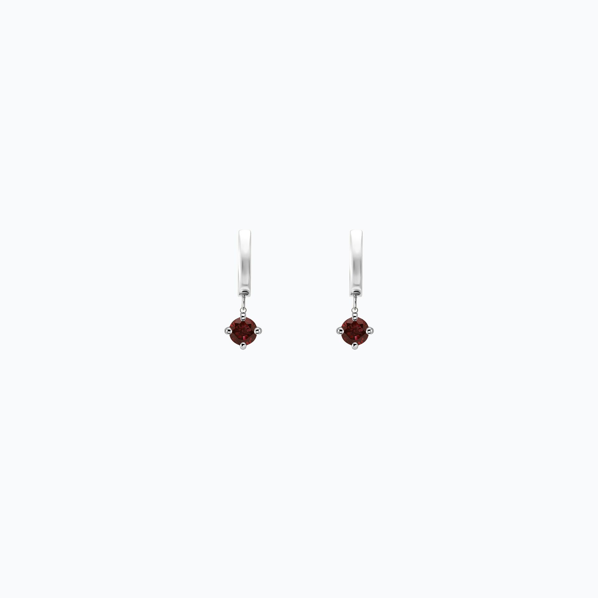 Créoles Lily Square Grenat 4.5 mm