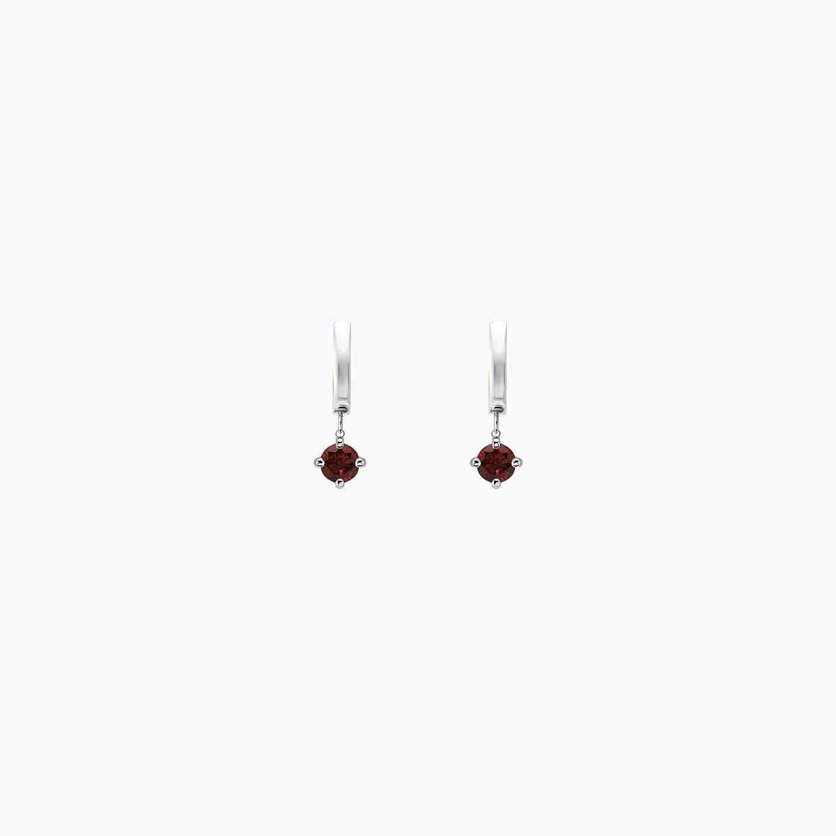 Créoles Lily Square Grenat 4.5 mm