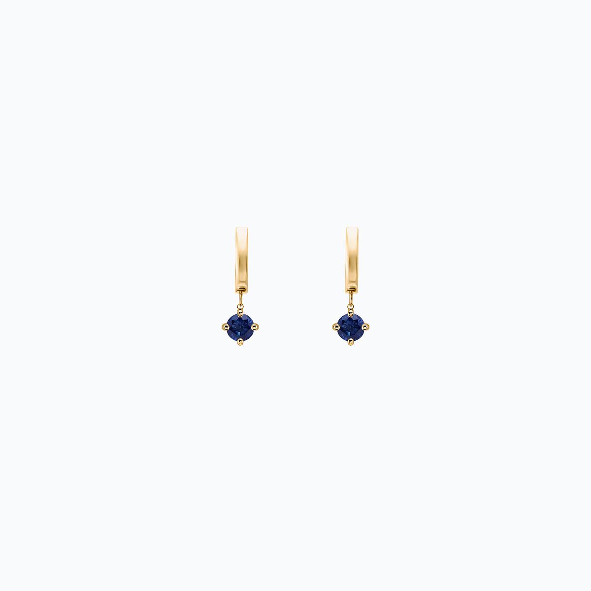 Créoles Lily Square Saphir 4.5 mm