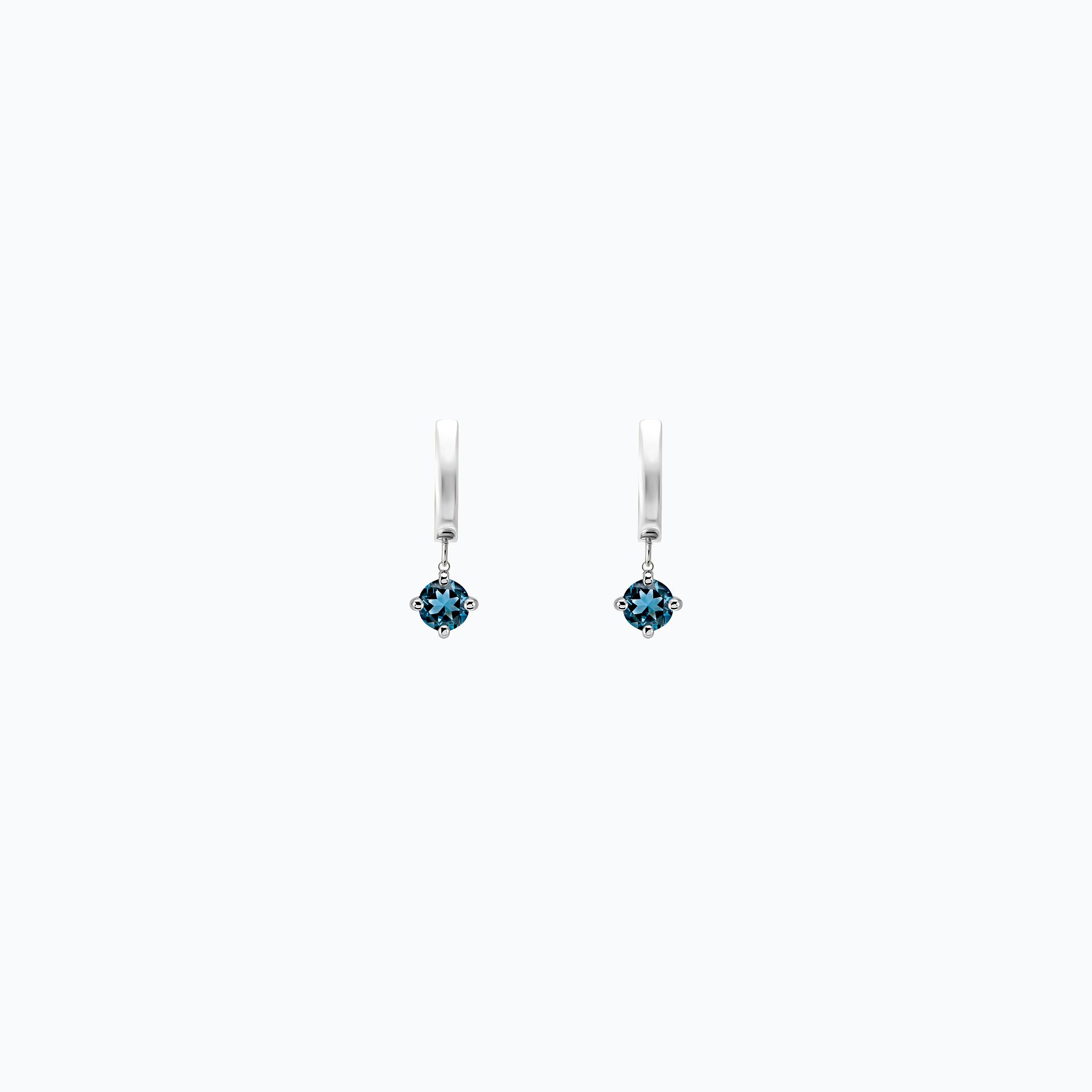 Créoles Lily Square Topaze Blue London 4.5 mm