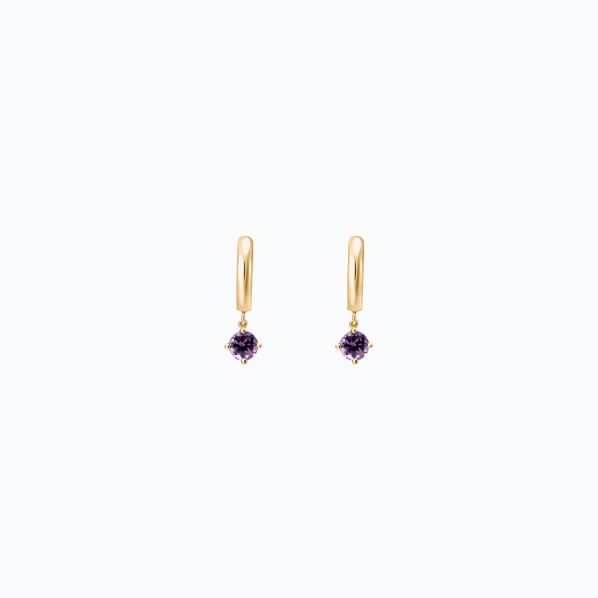 Créoles Yana Square Saphir Violet 4.5 mm