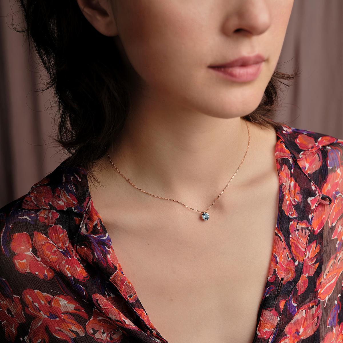 Collier Nymphéa Aigue-Marine