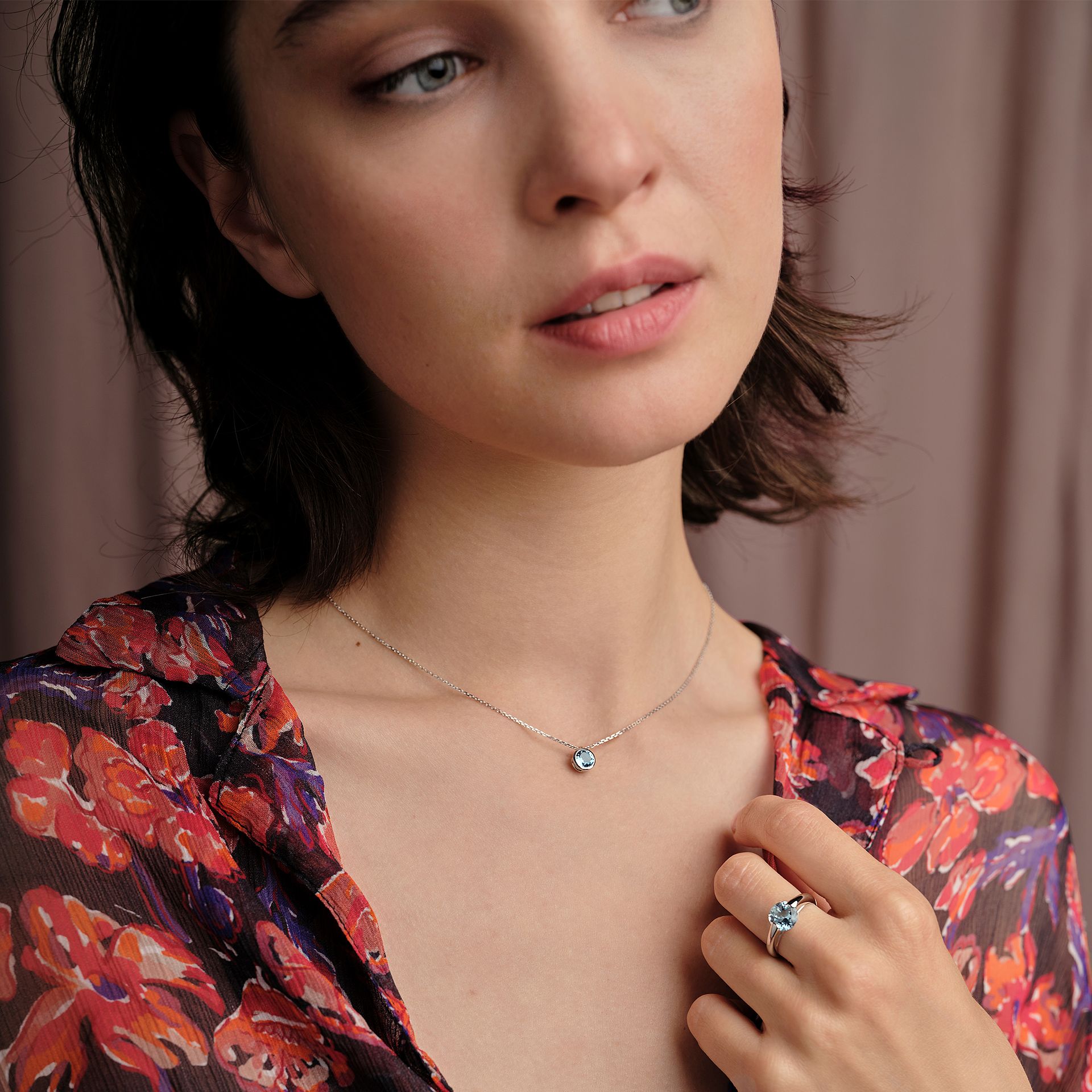 Collier Nymphéa Aigue-Marine