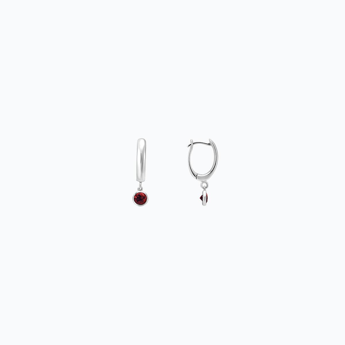 Créoles Yana Hoop Grenat 3.5 mm