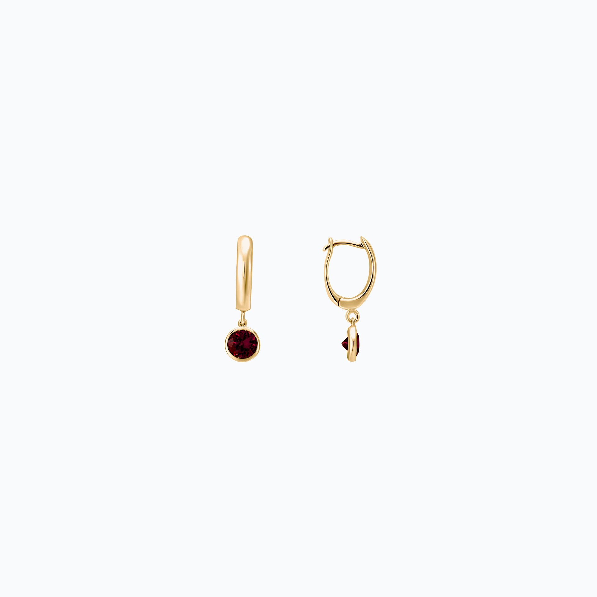 Créoles Yana Hoop Grenat 4.5 mm