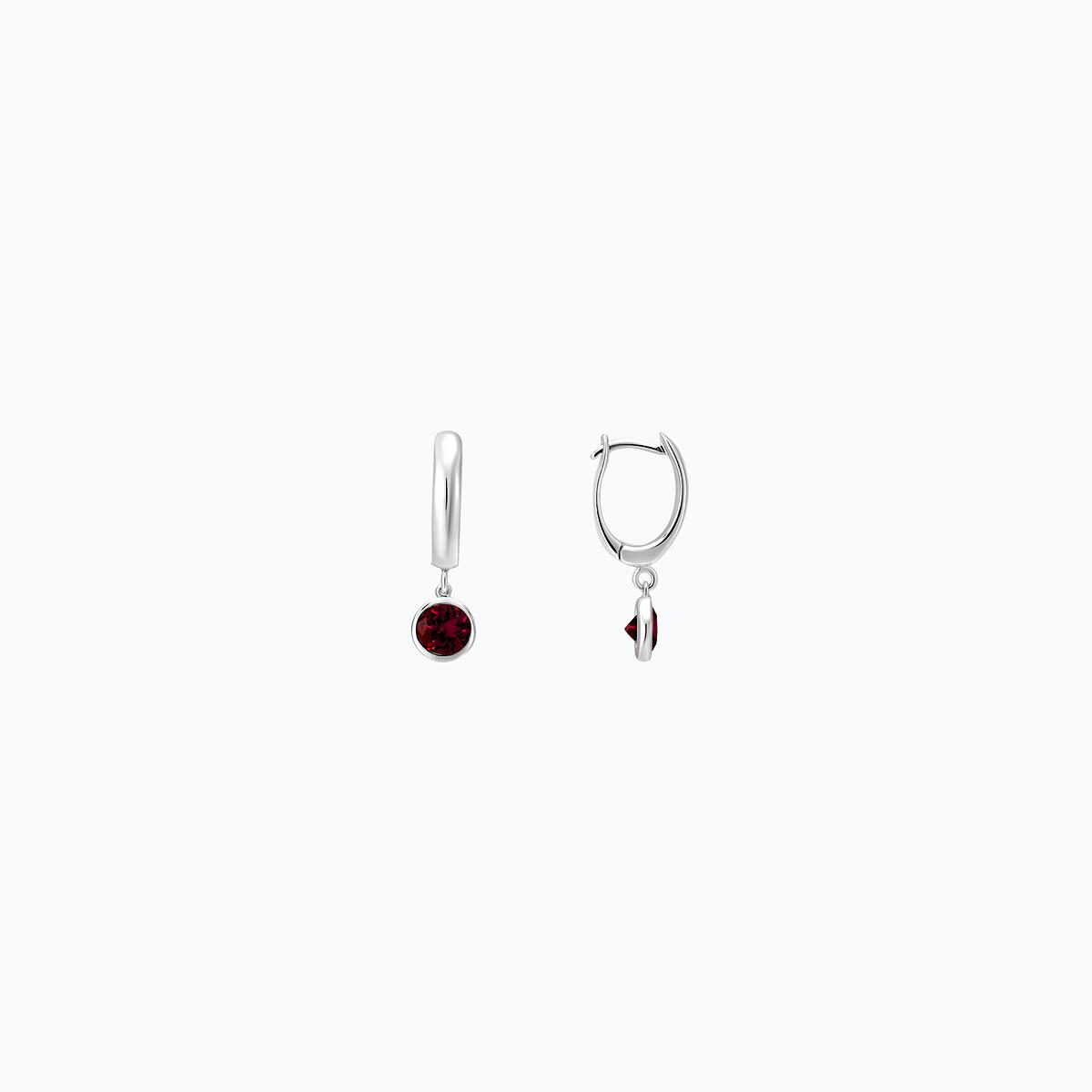 Créoles Yana Hoop Grenat 4.5 mm