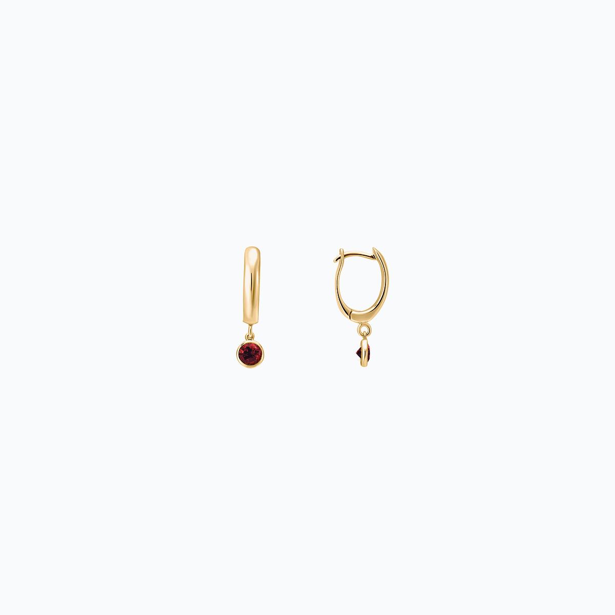 Créoles Yana Hoop Grenat 3.5 mm