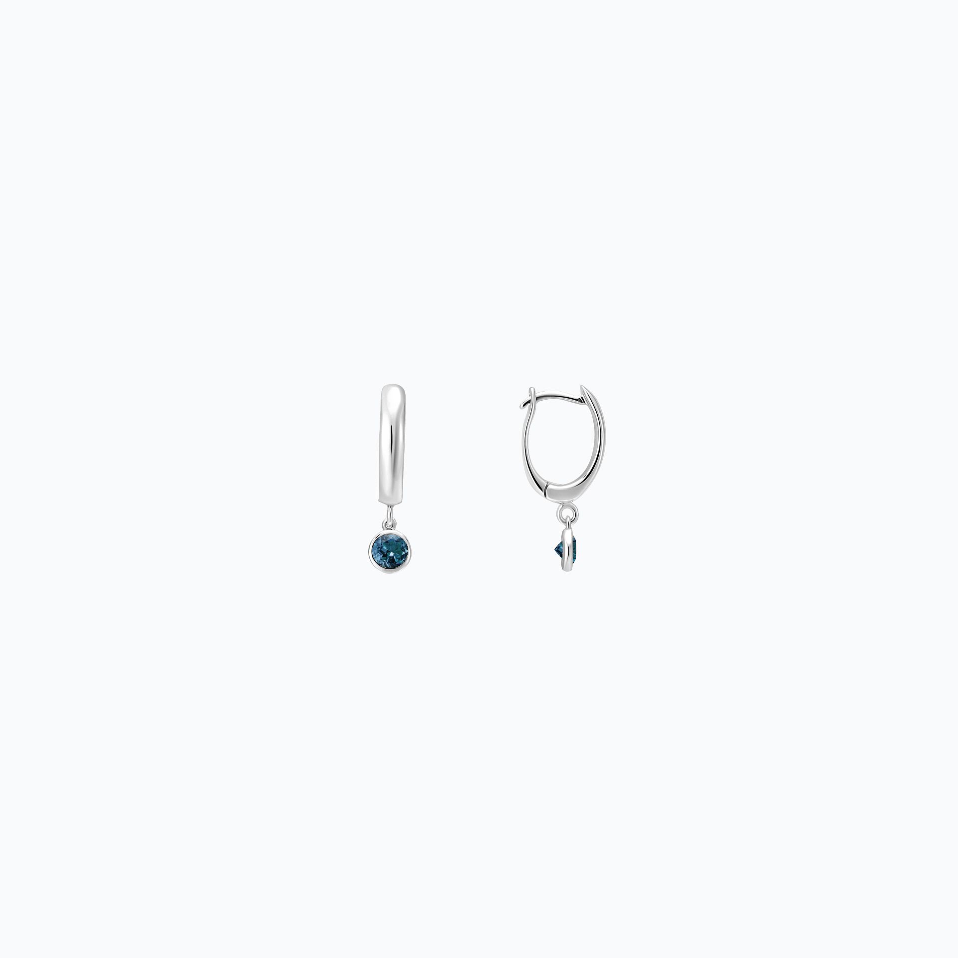 Créoles Yana Hoop Topaze Blue London 3.5 mm
