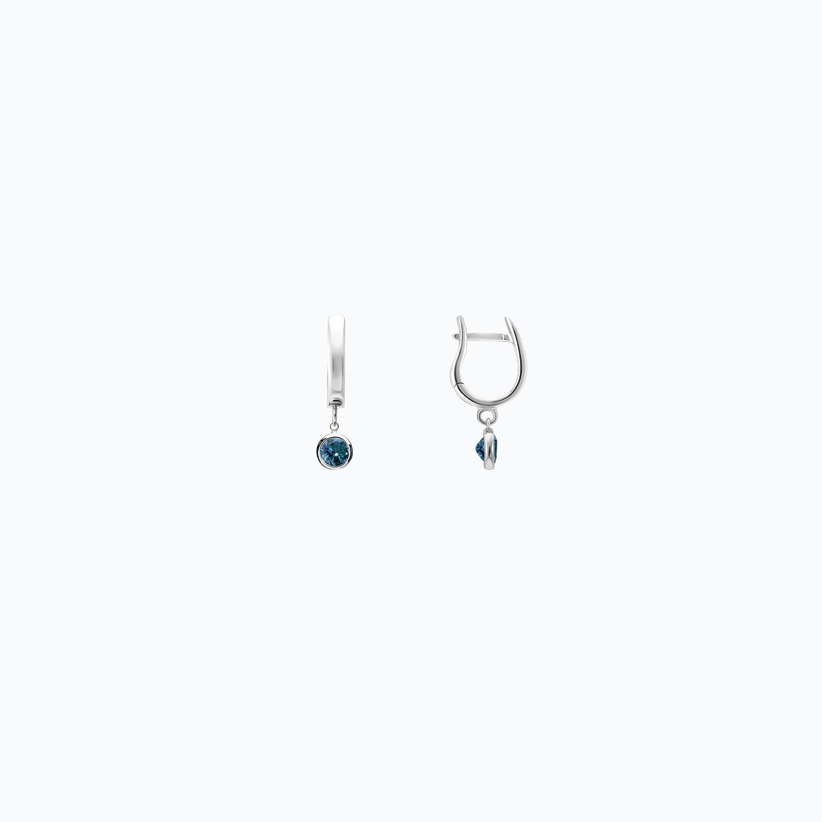 Créoles Lily Hoop Topaze Blue London 3.5 mm