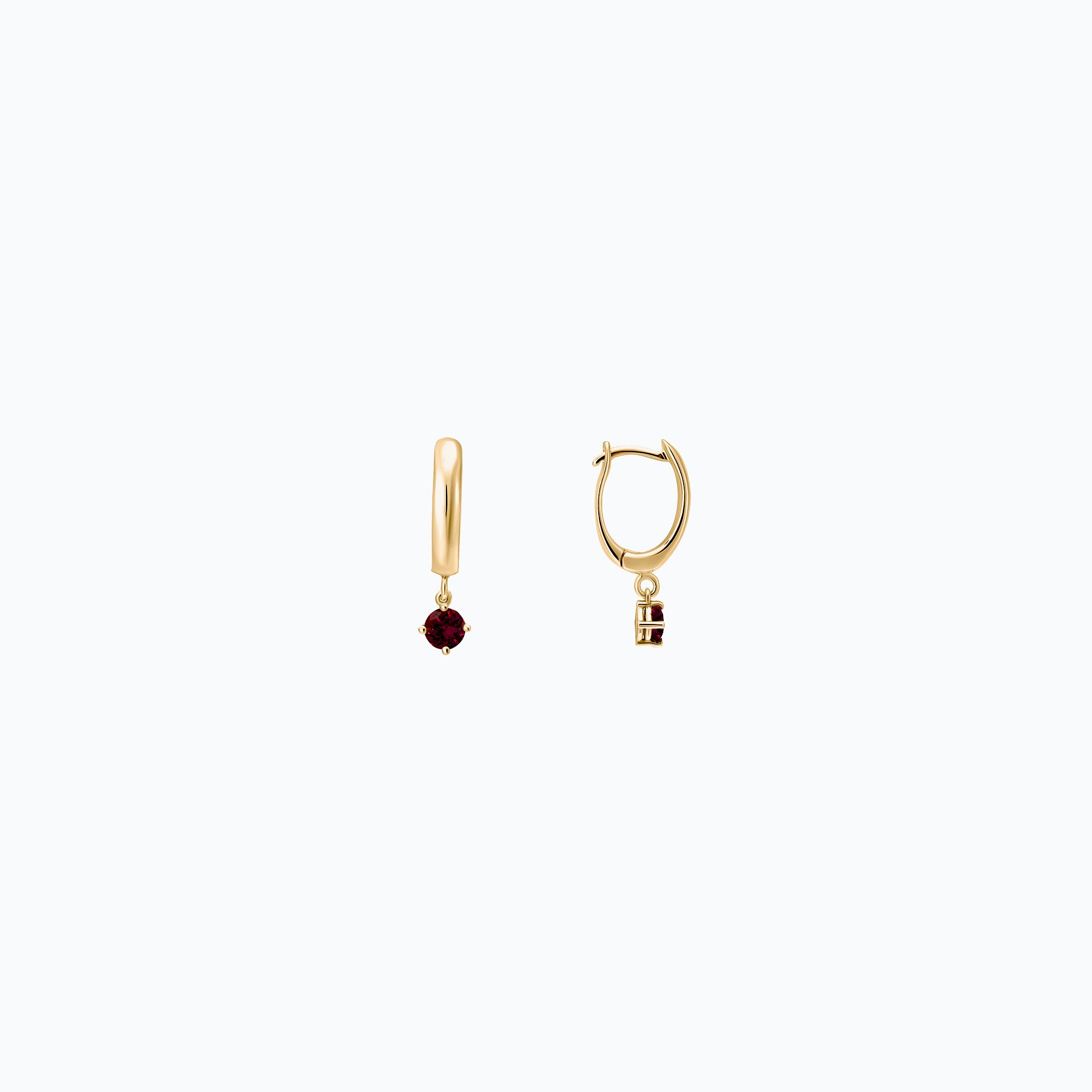 Créoles Yana Square Grenat 3.5 mm