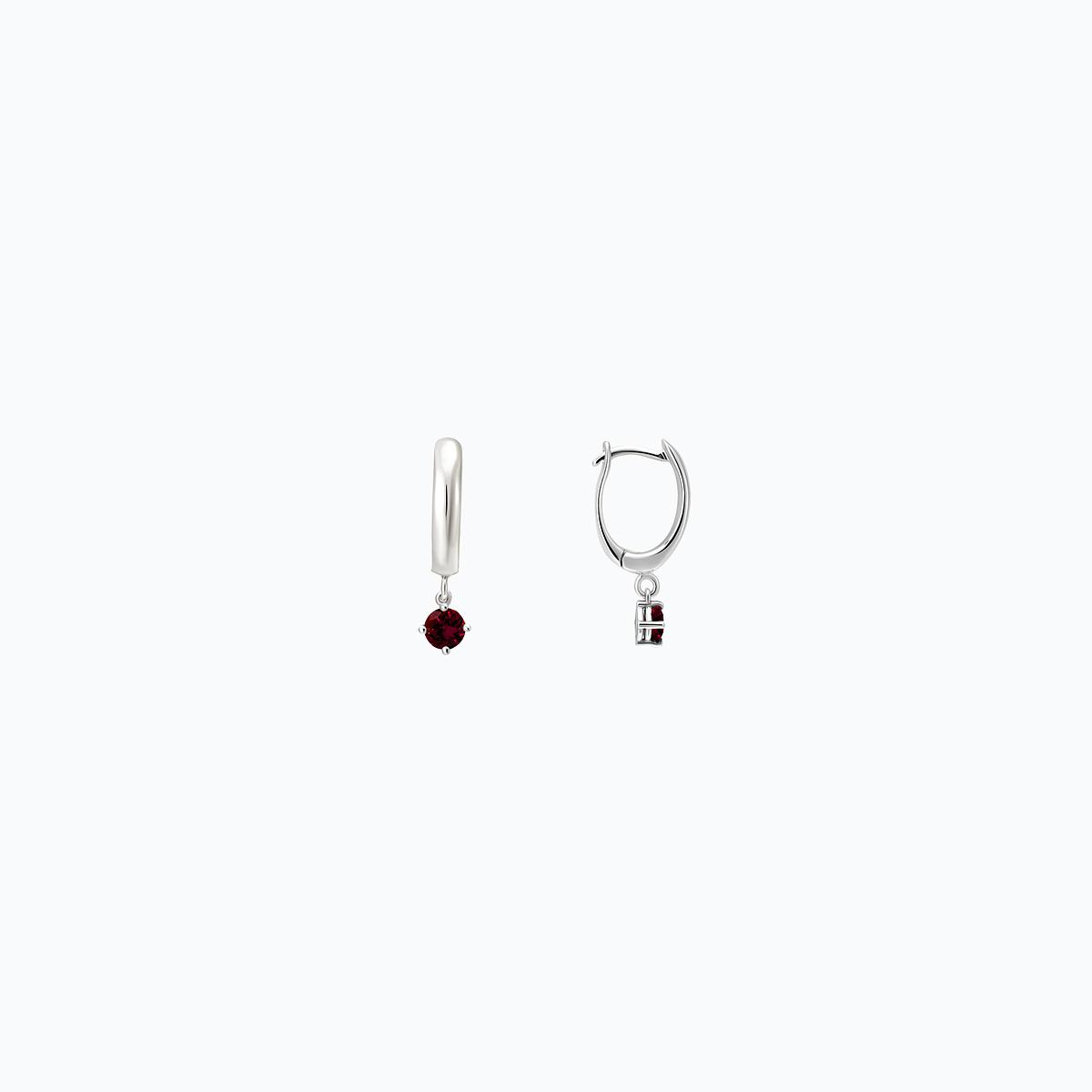 Créoles Yana Square Grenat 3.5 mm