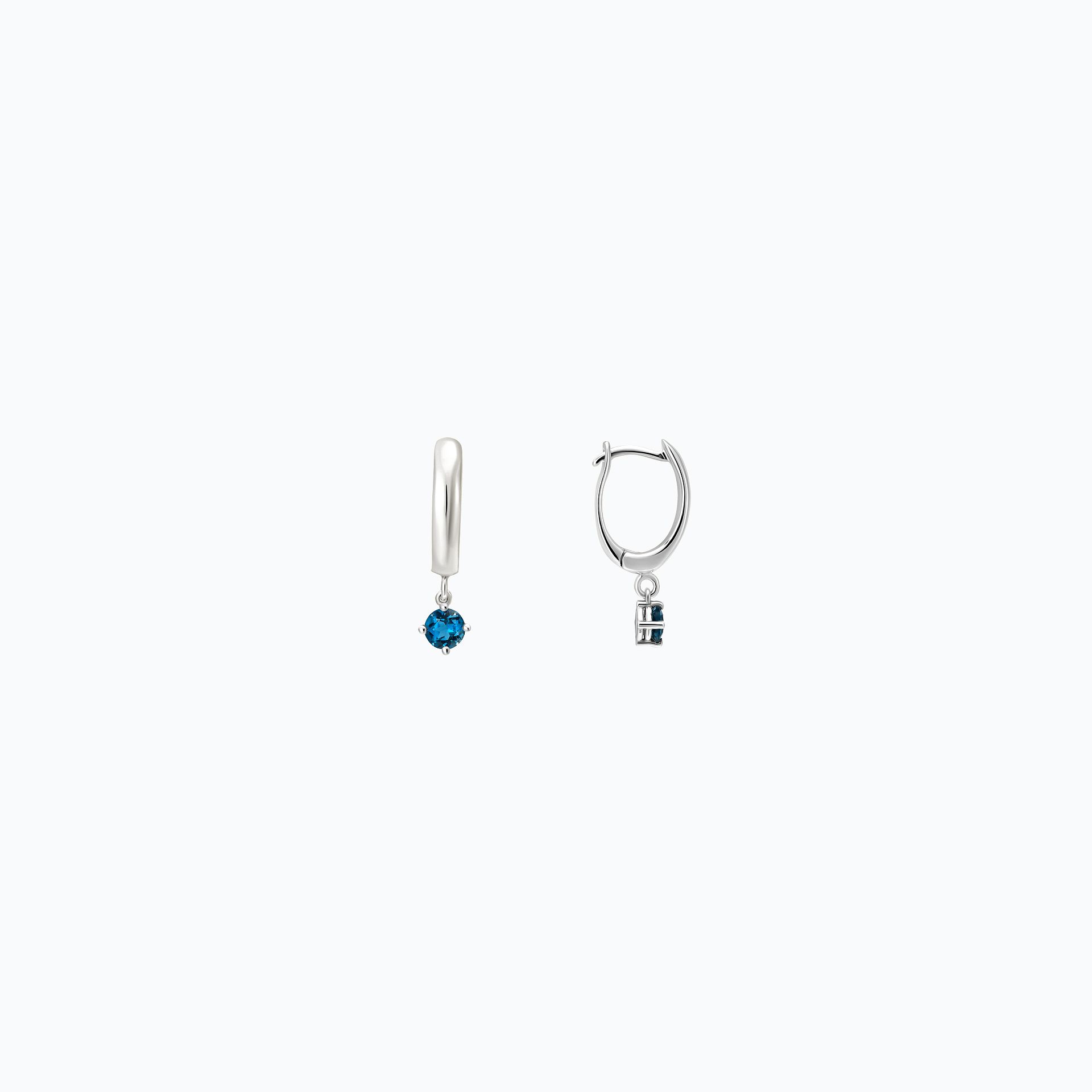 Créoles Yana Square Topaze Blue London 3.5 mm
