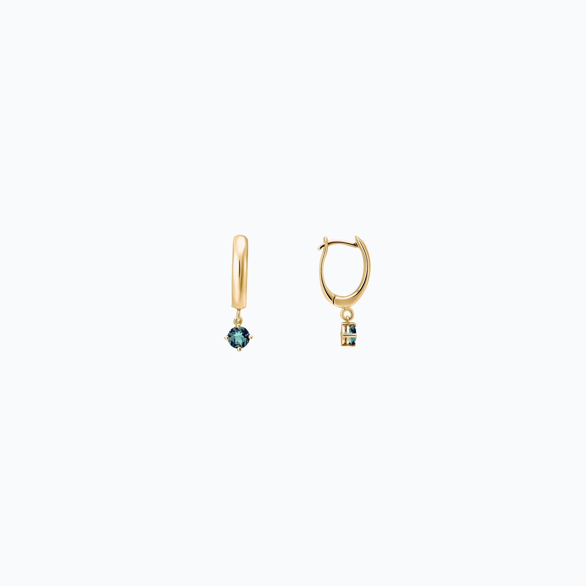Créoles Yana Square Saphir Teal 3.5 mm