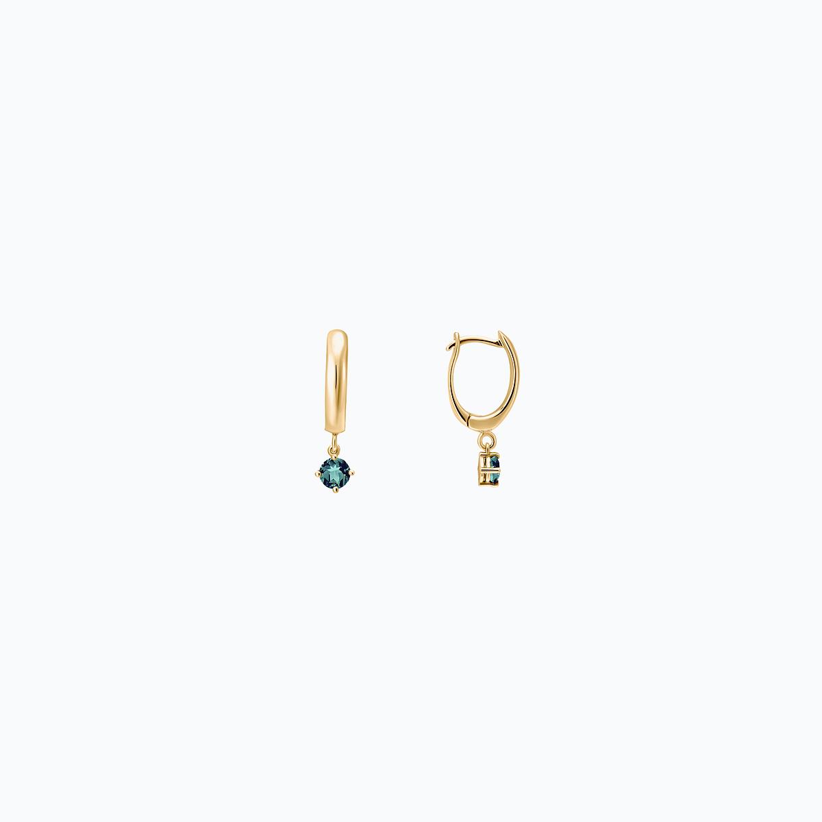 Créoles Yana Square Saphir Teal 3.5 mm
