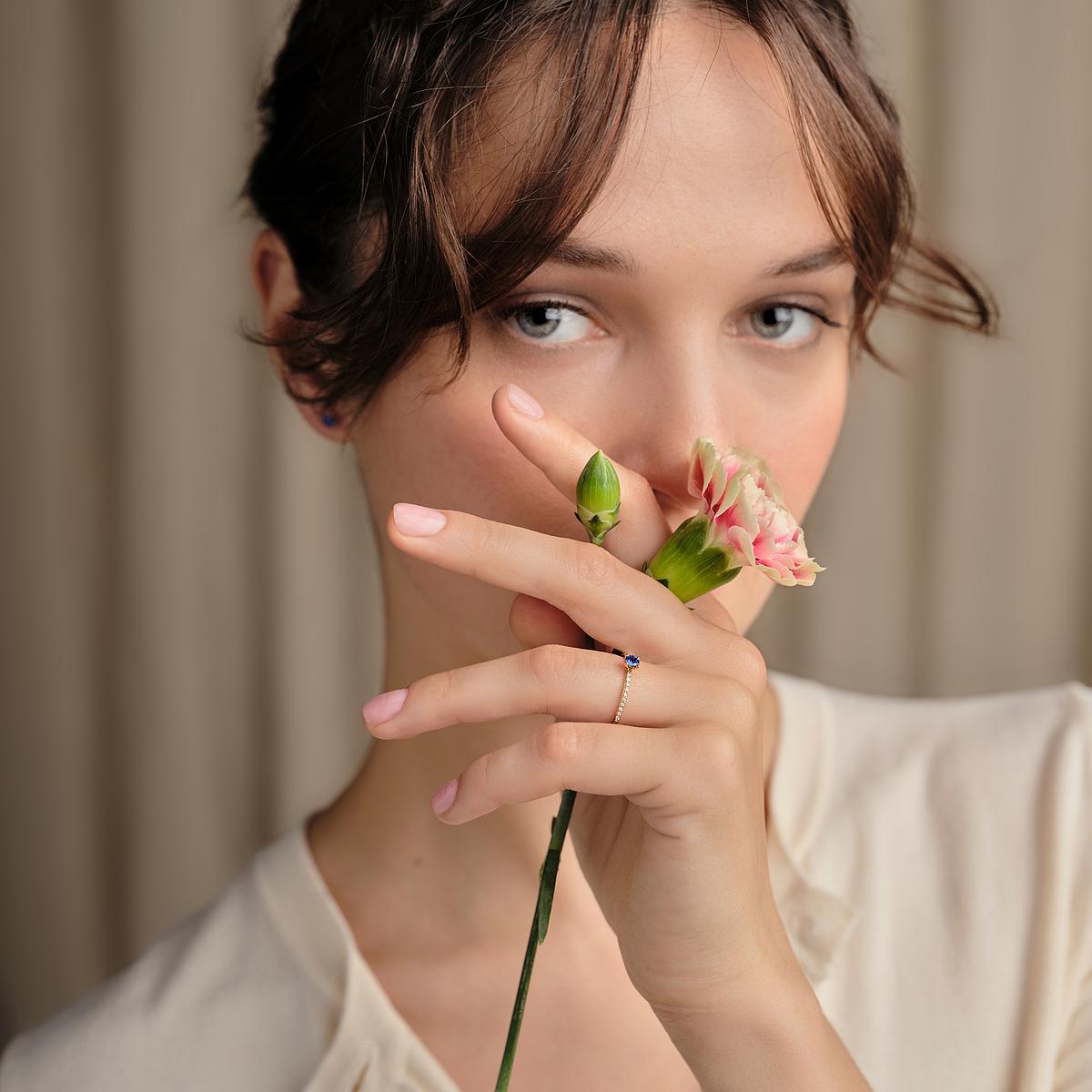 Solitaire Pavé Séléné Saphir 3.5 mm