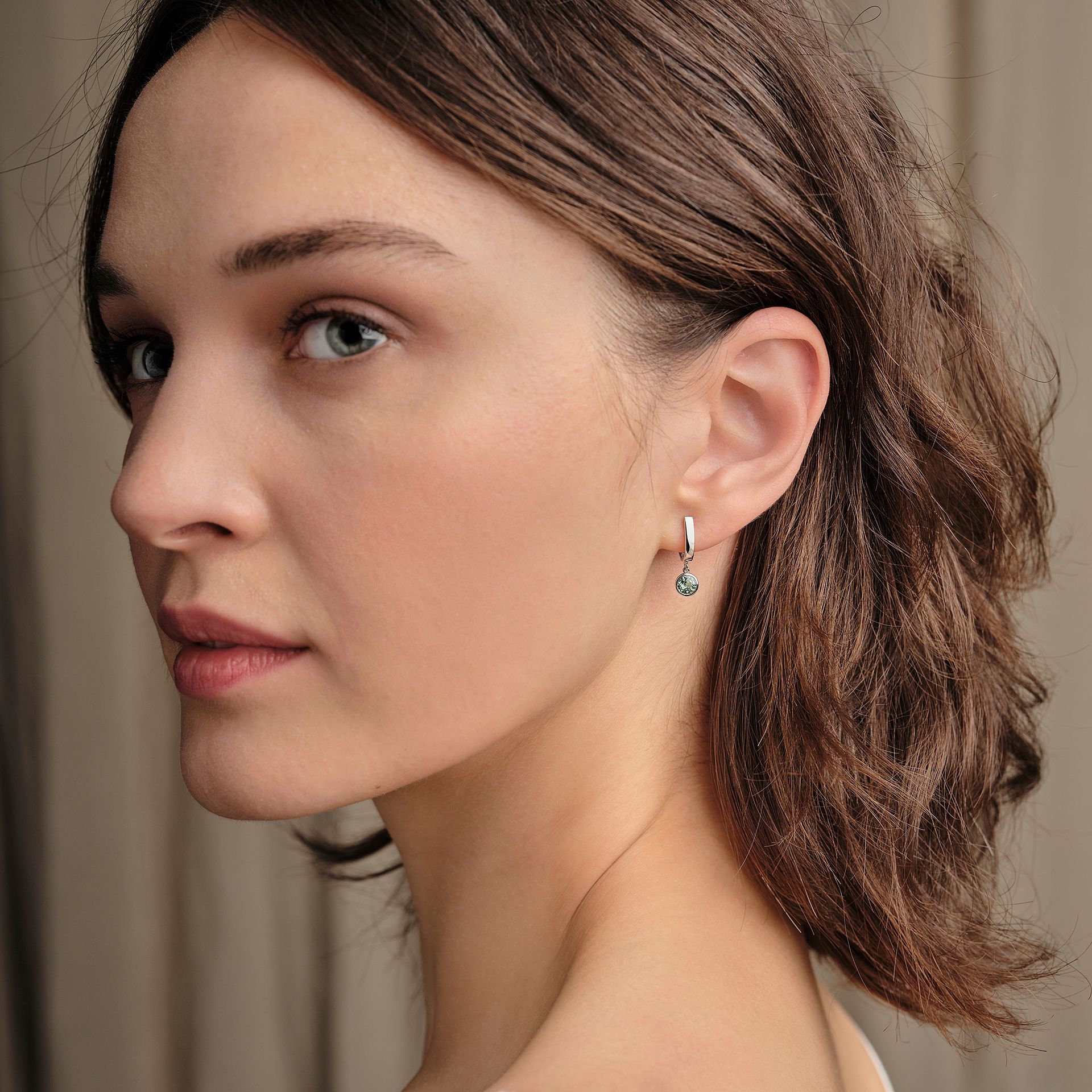 Créoles Lily Hoop Saphir Vert 4.5 mm