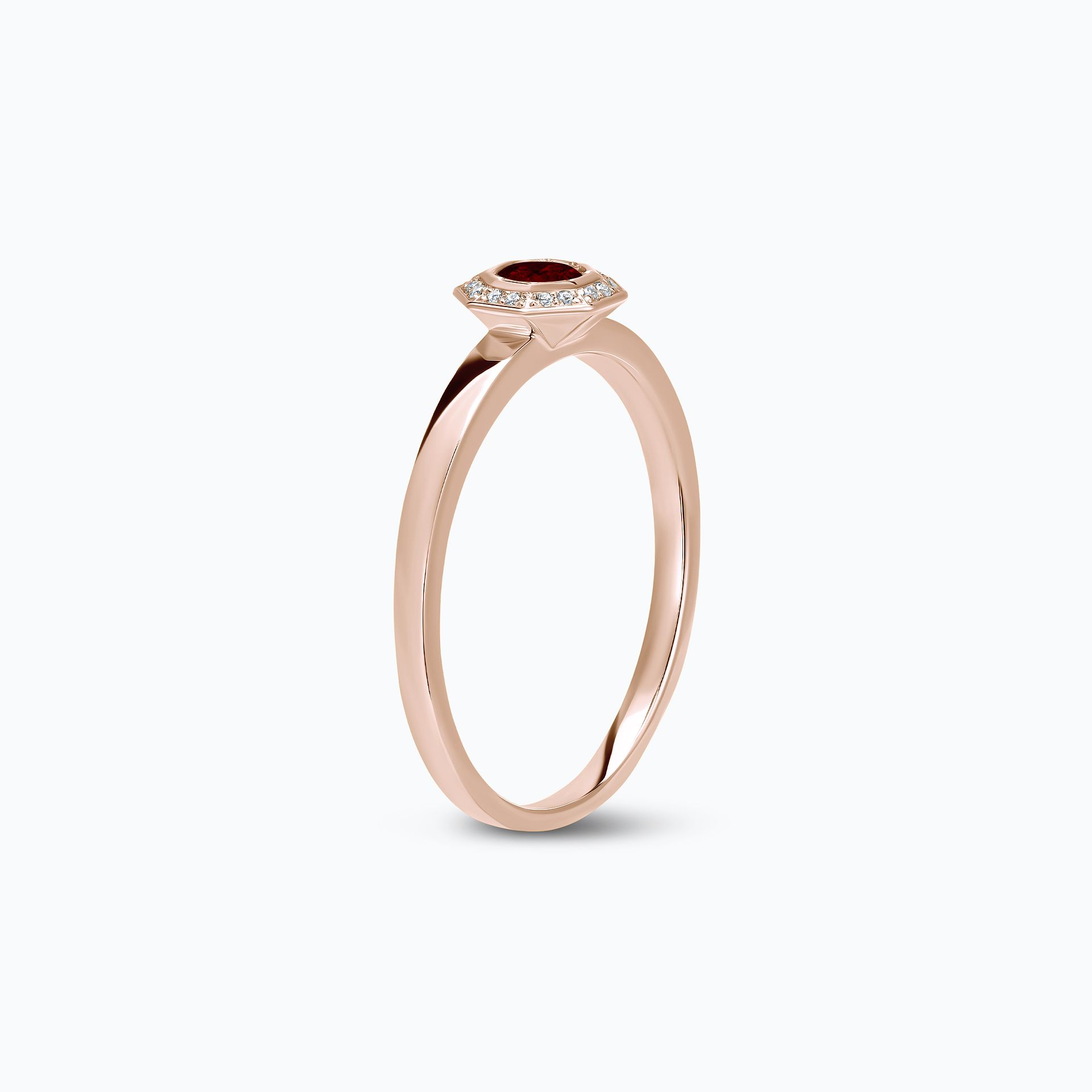 Solitaire Octogone Grenat