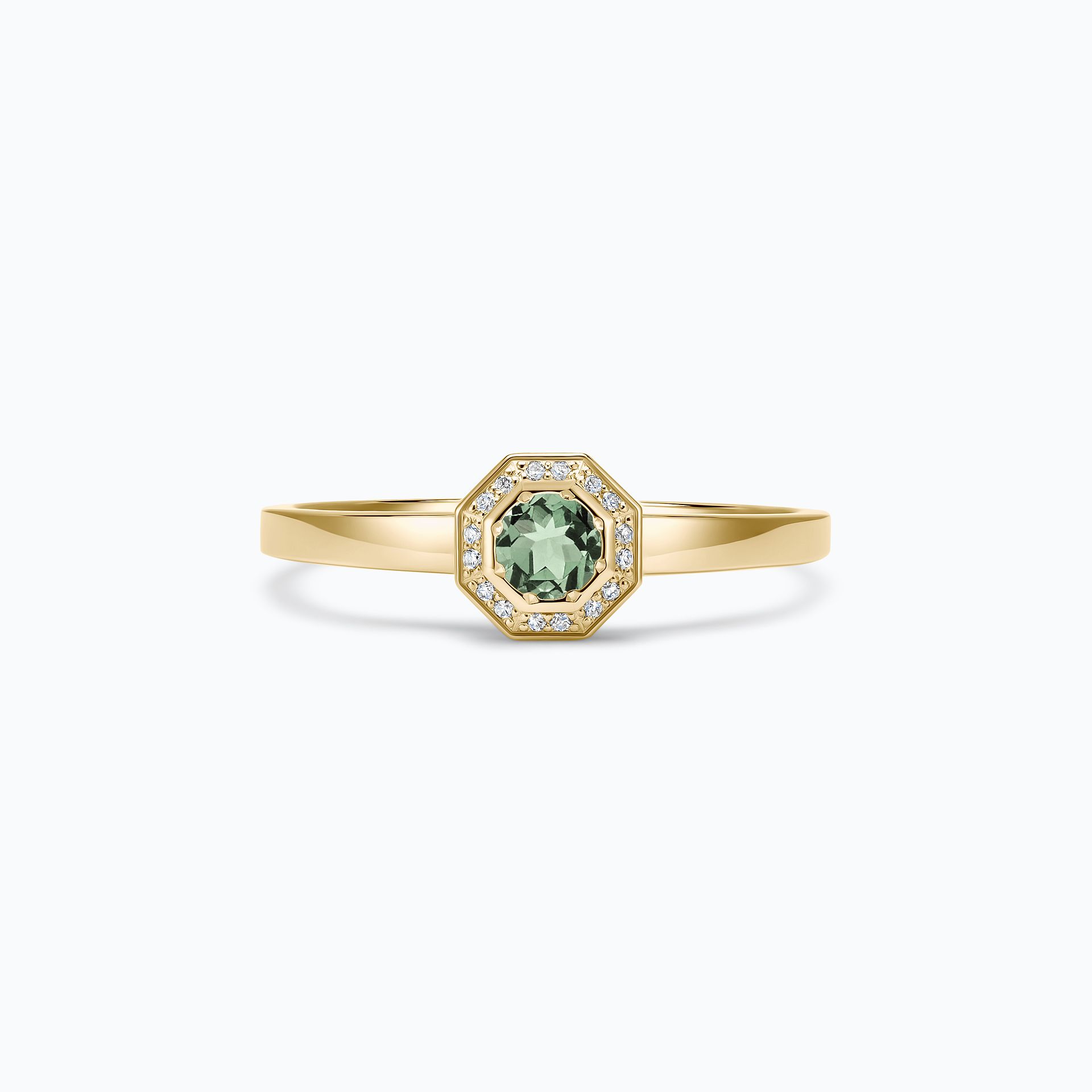 Solitaire Octogone Saphir Vert