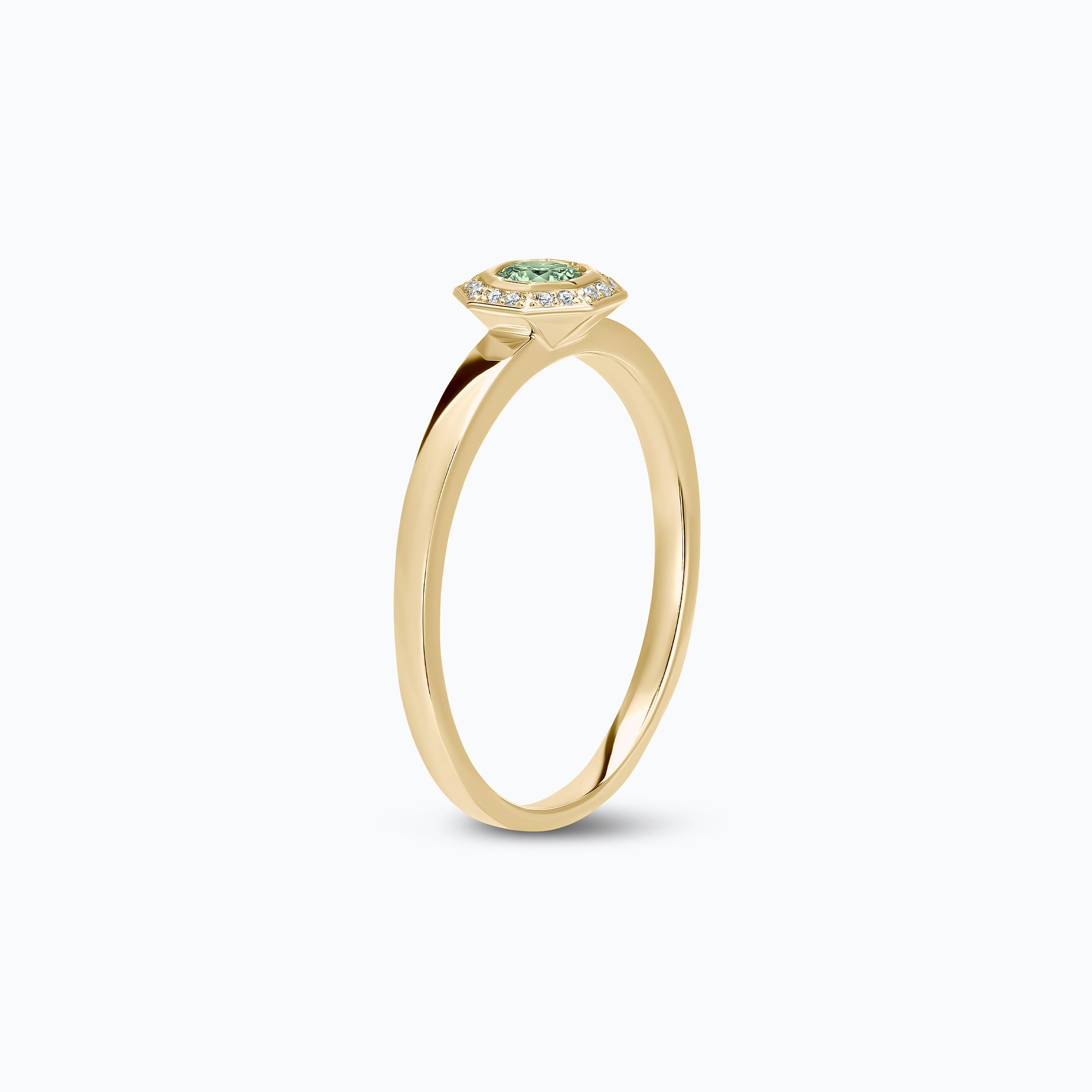Solitaire Octogone Saphir Vert