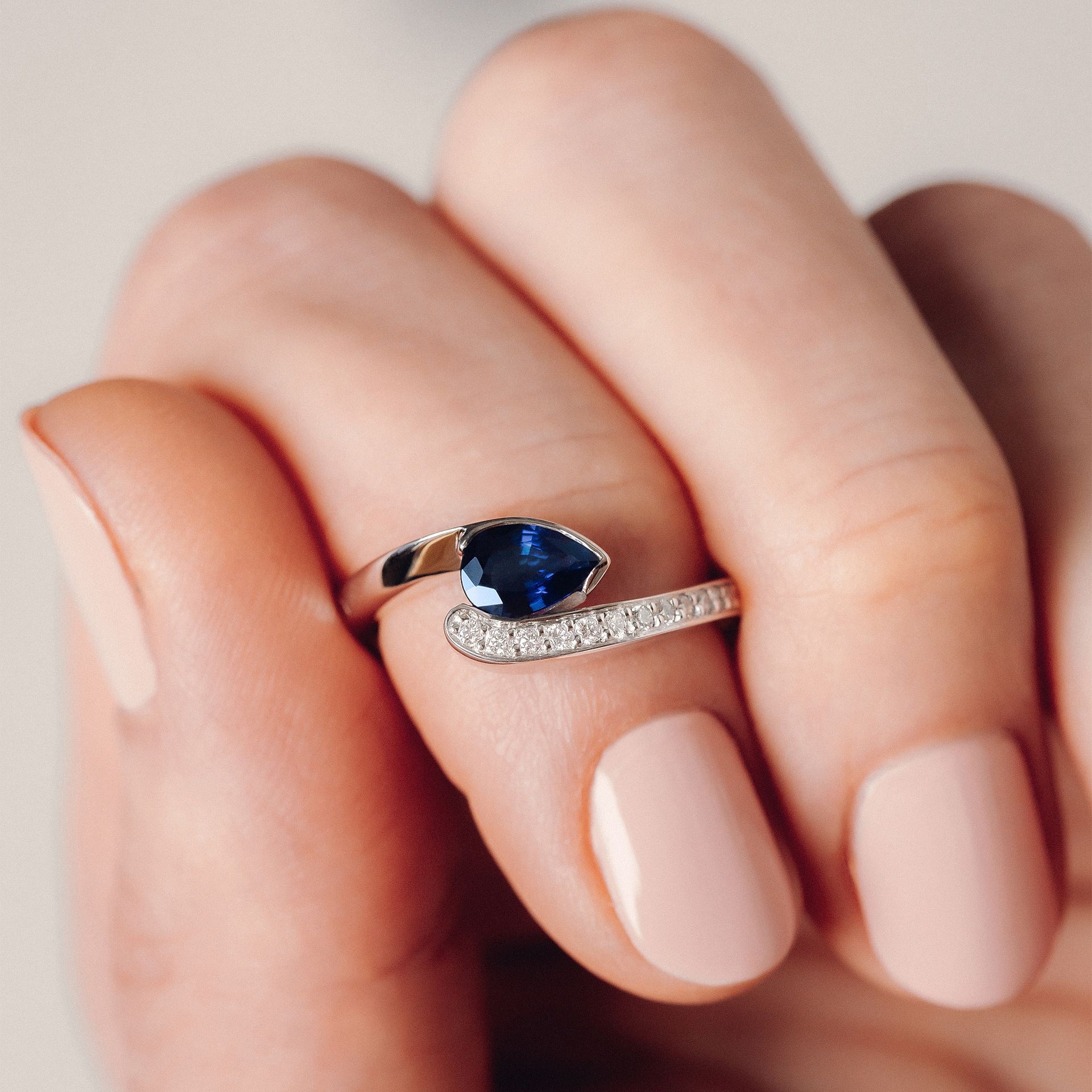 Solitaire Pavé Starlight Saphir