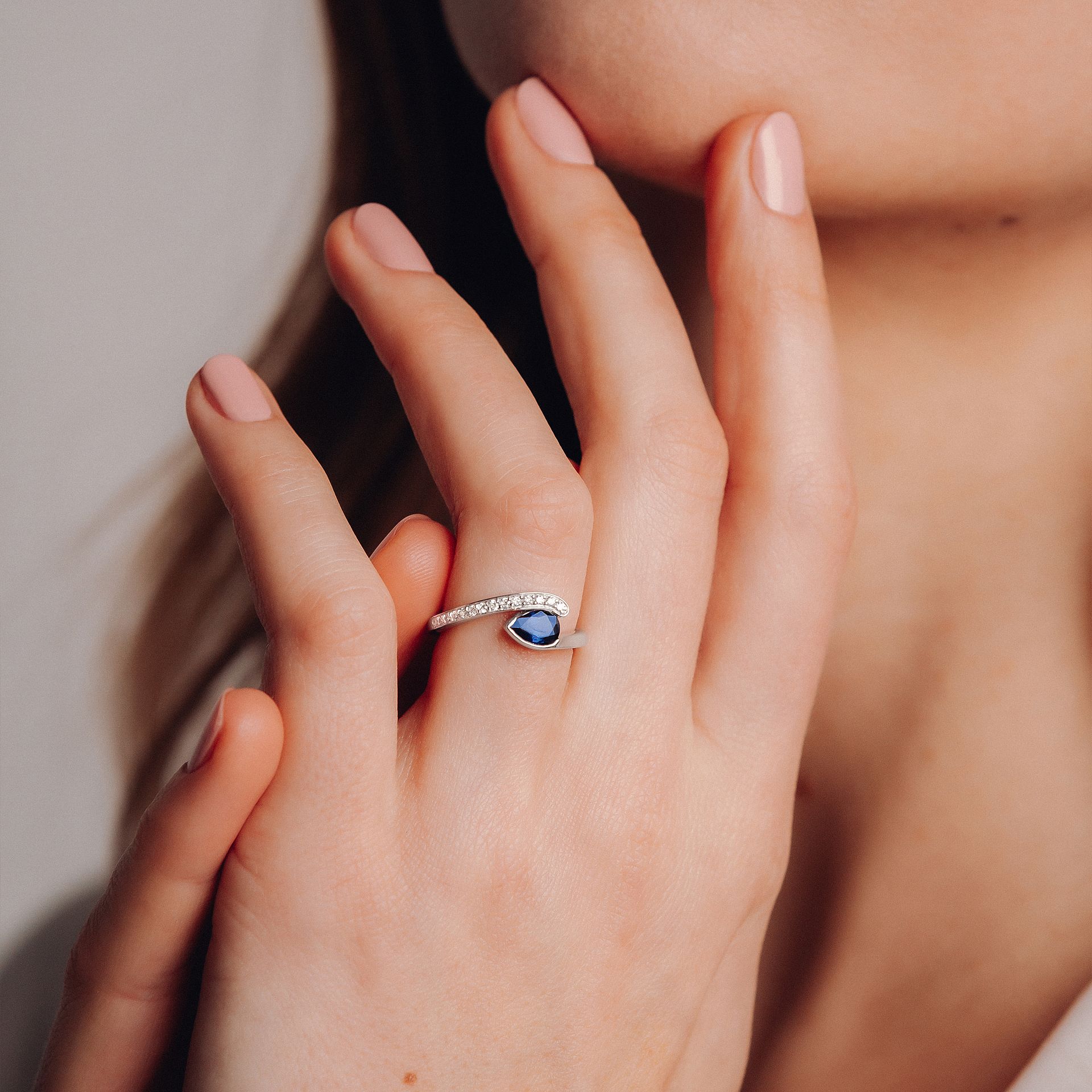 Solitaire Pavé Starlight Saphir