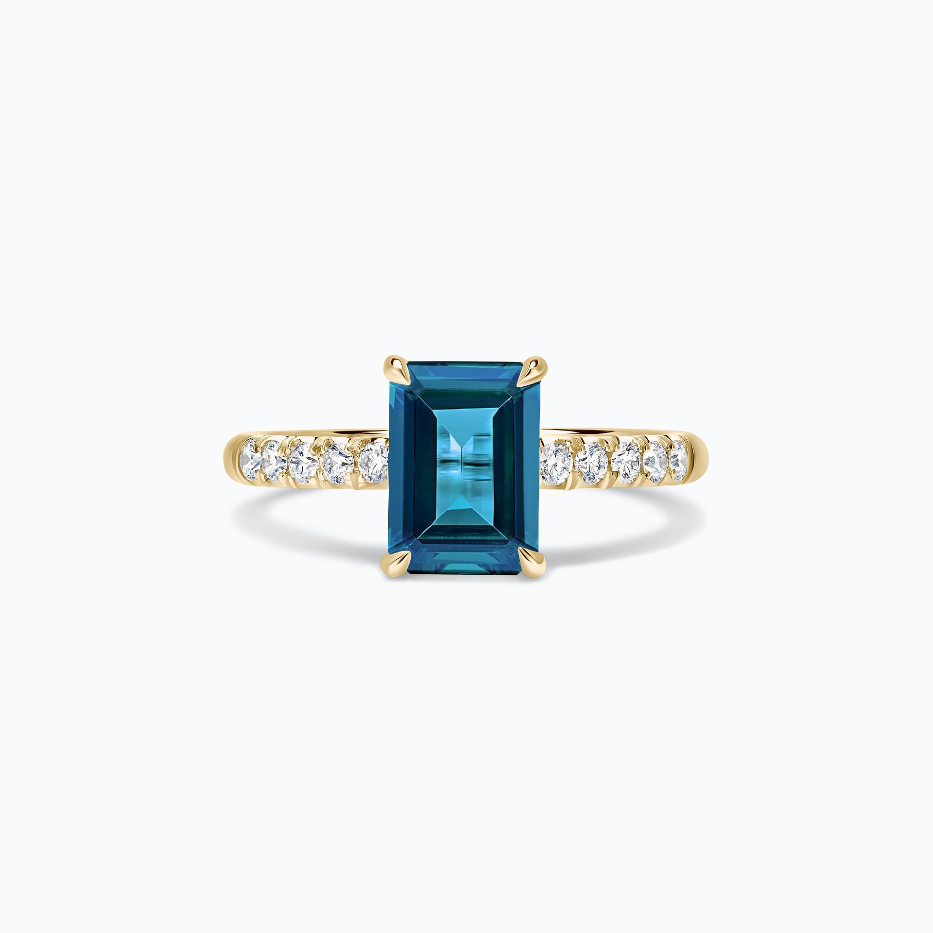 Solitaire Pavé Réglisse Topaze Blue London