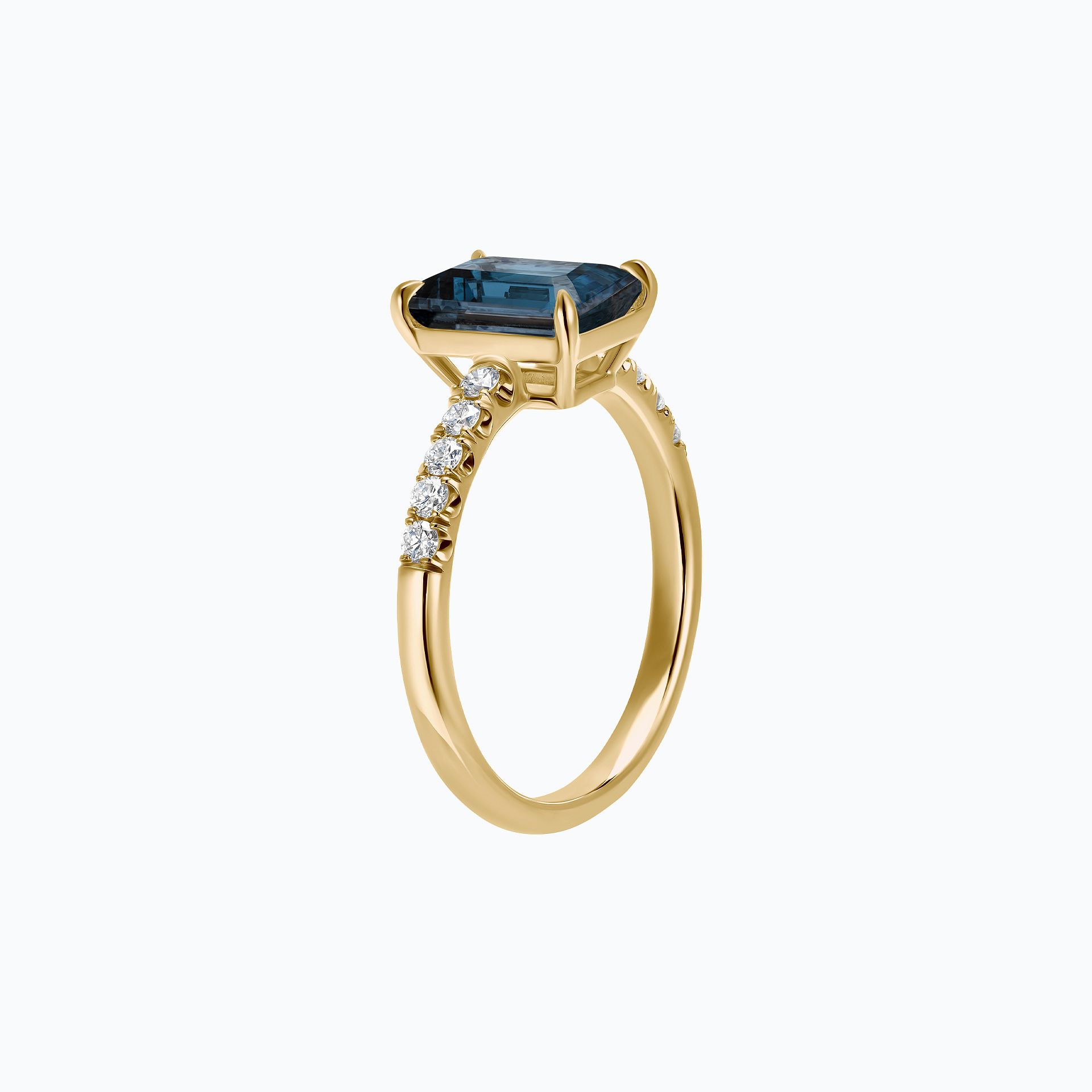 Solitaire Pavé Réglisse Topaze Blue London