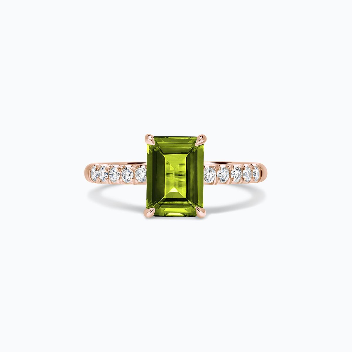 Solitaire Pavé Réglisse Péridot