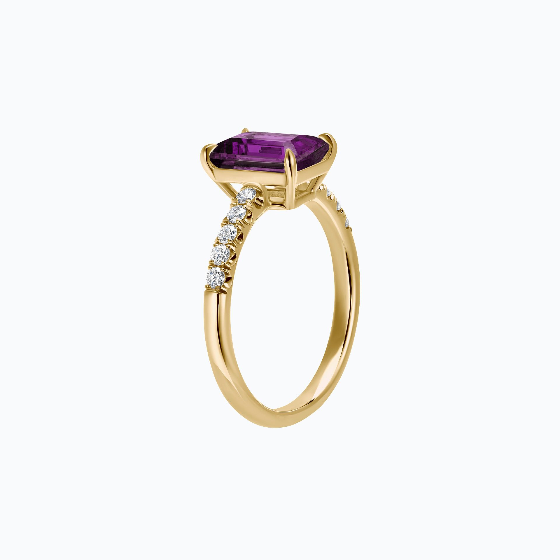 Solitaire Pavé Réglisse Améthyste