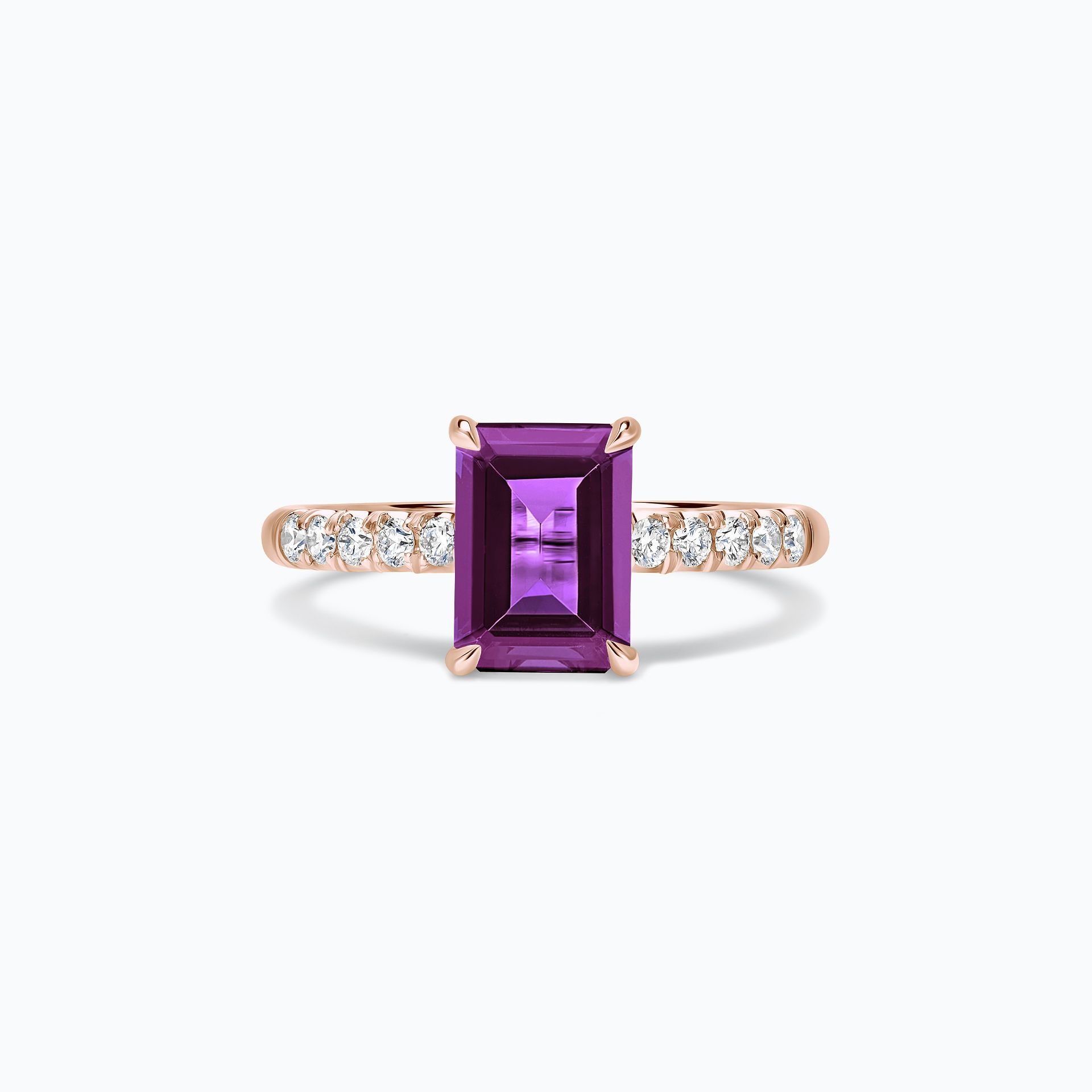 Solitaire Pavé Réglisse Améthyste