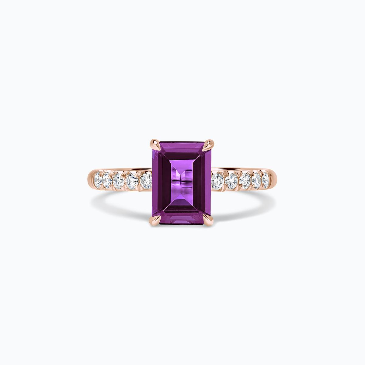 Solitaire Pavé Réglisse Améthyste