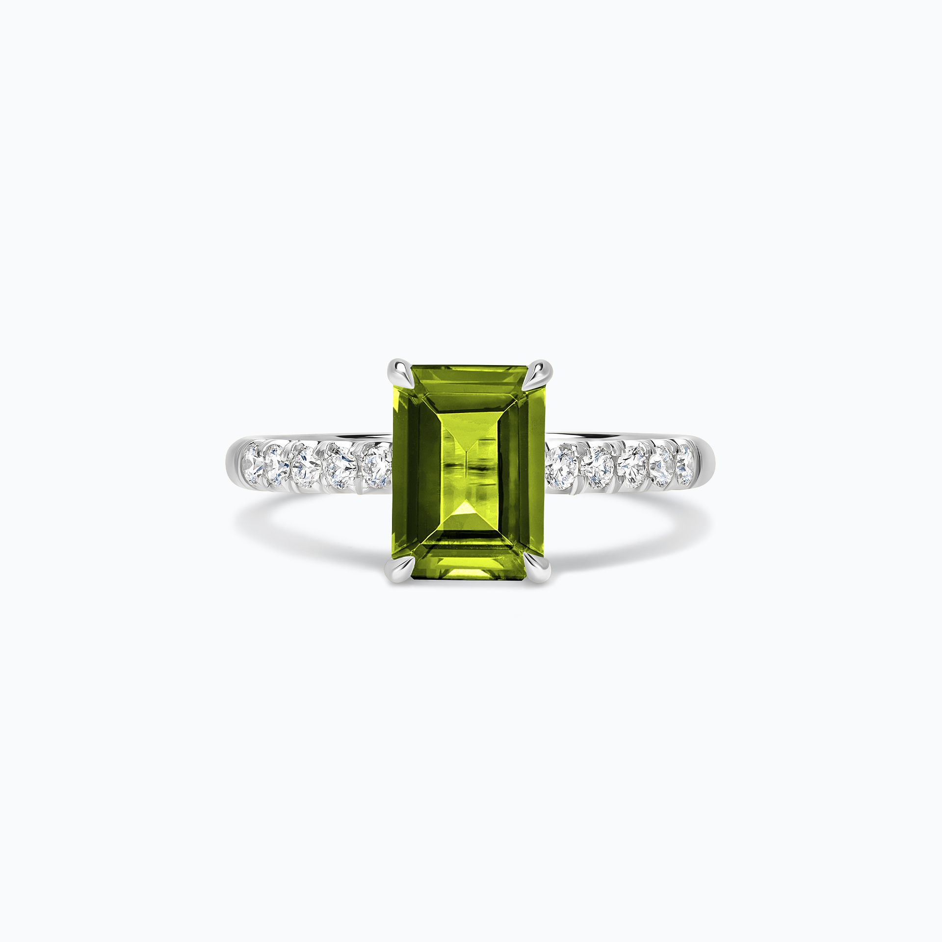 Solitaire Pavé Réglisse Péridot