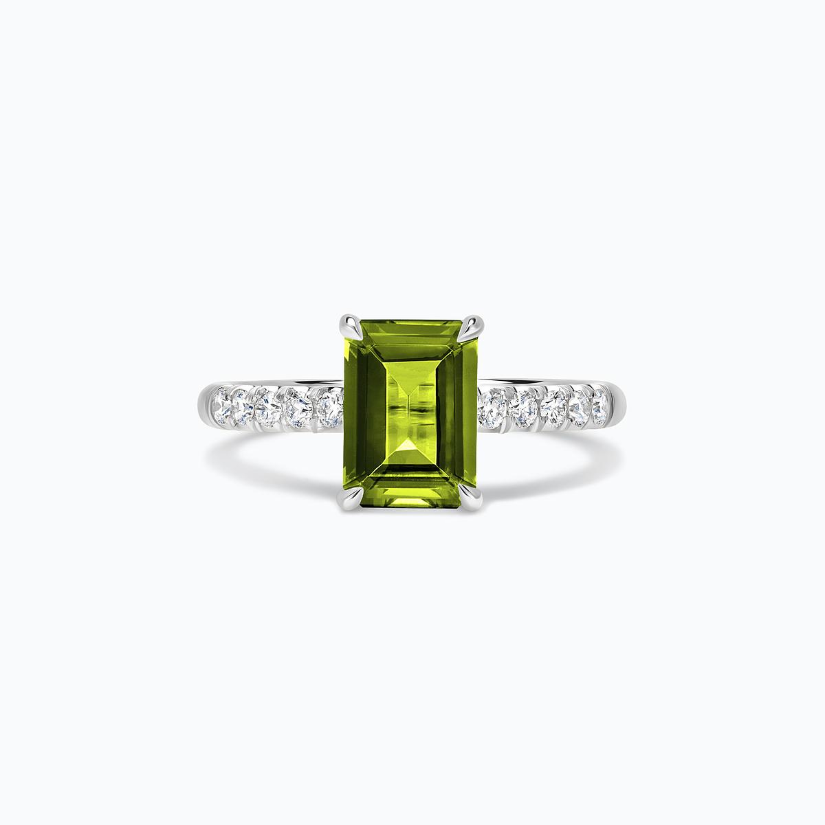 Solitaire Pavé Réglisse Péridot