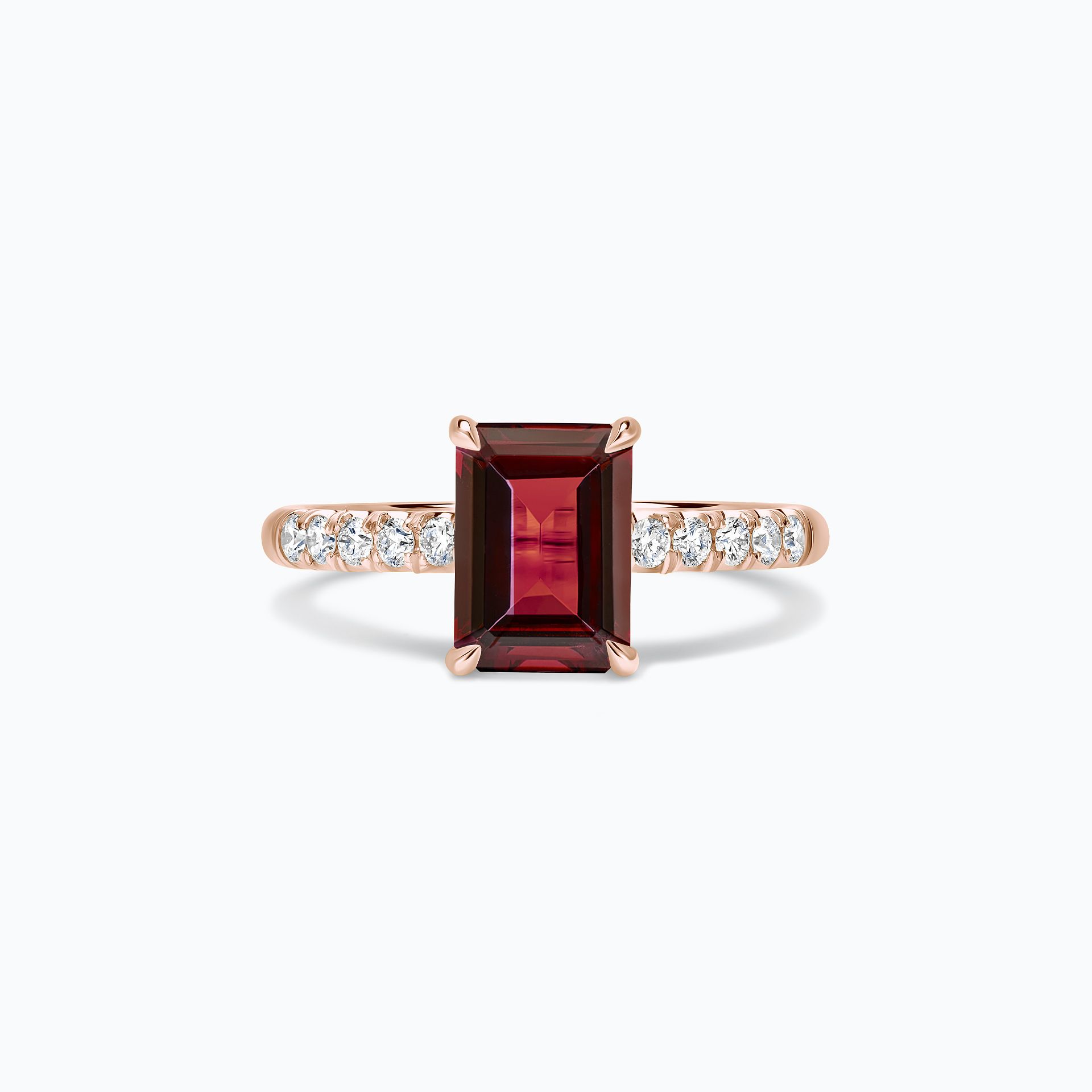 Solitaire Pavé Réglisse Grenat