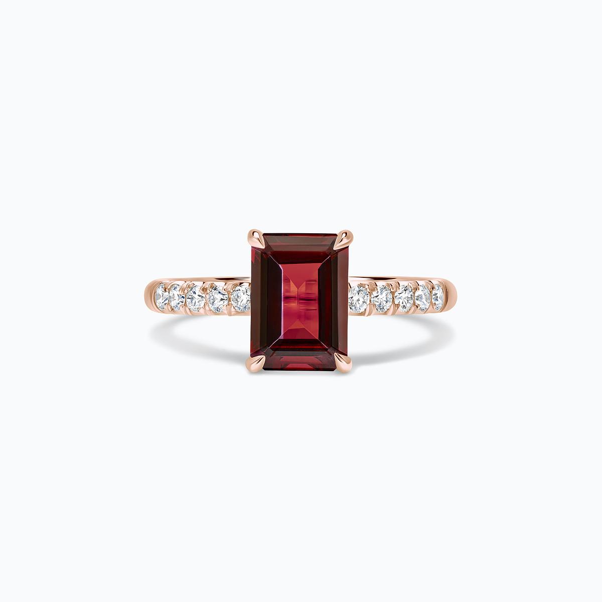 Solitaire Pavé Réglisse Grenat