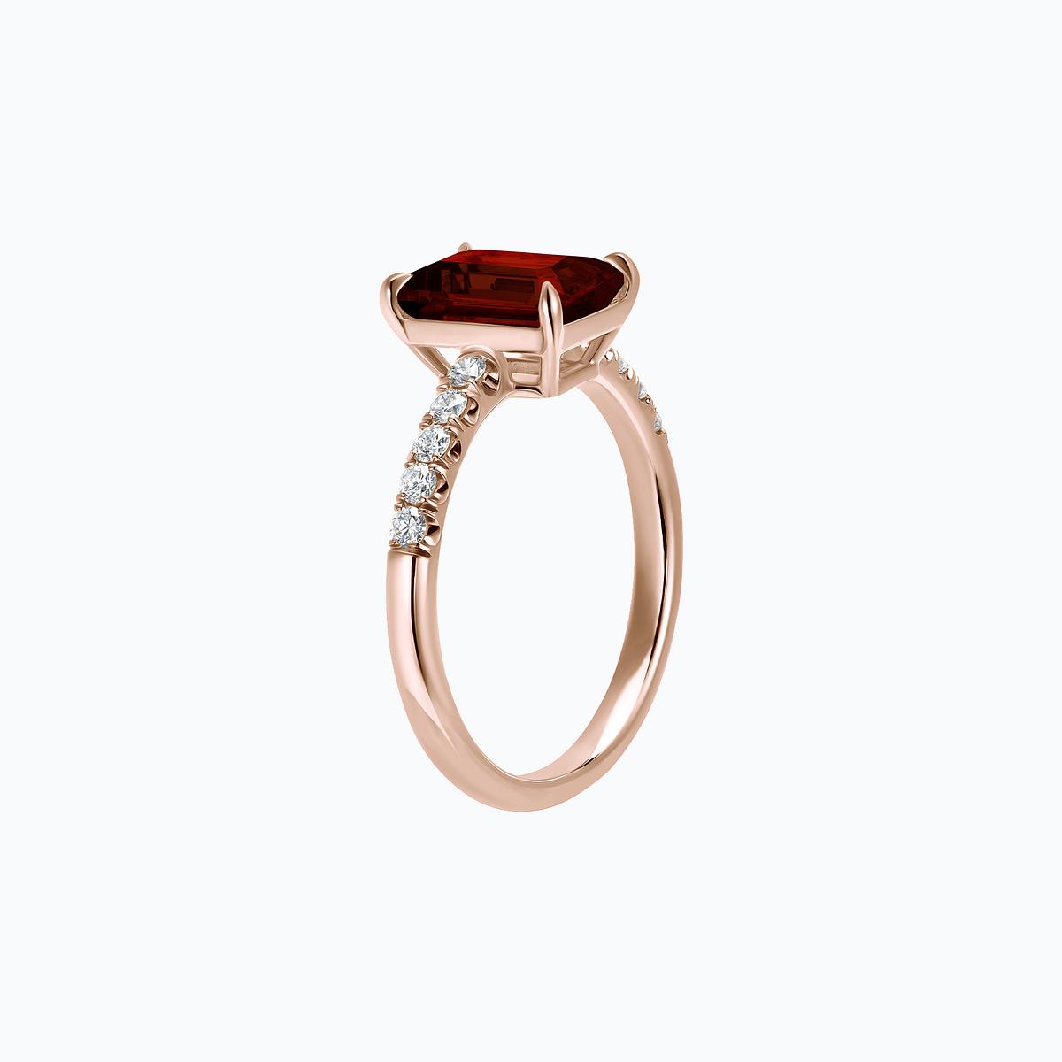 Solitaire Pavé Réglisse Grenat