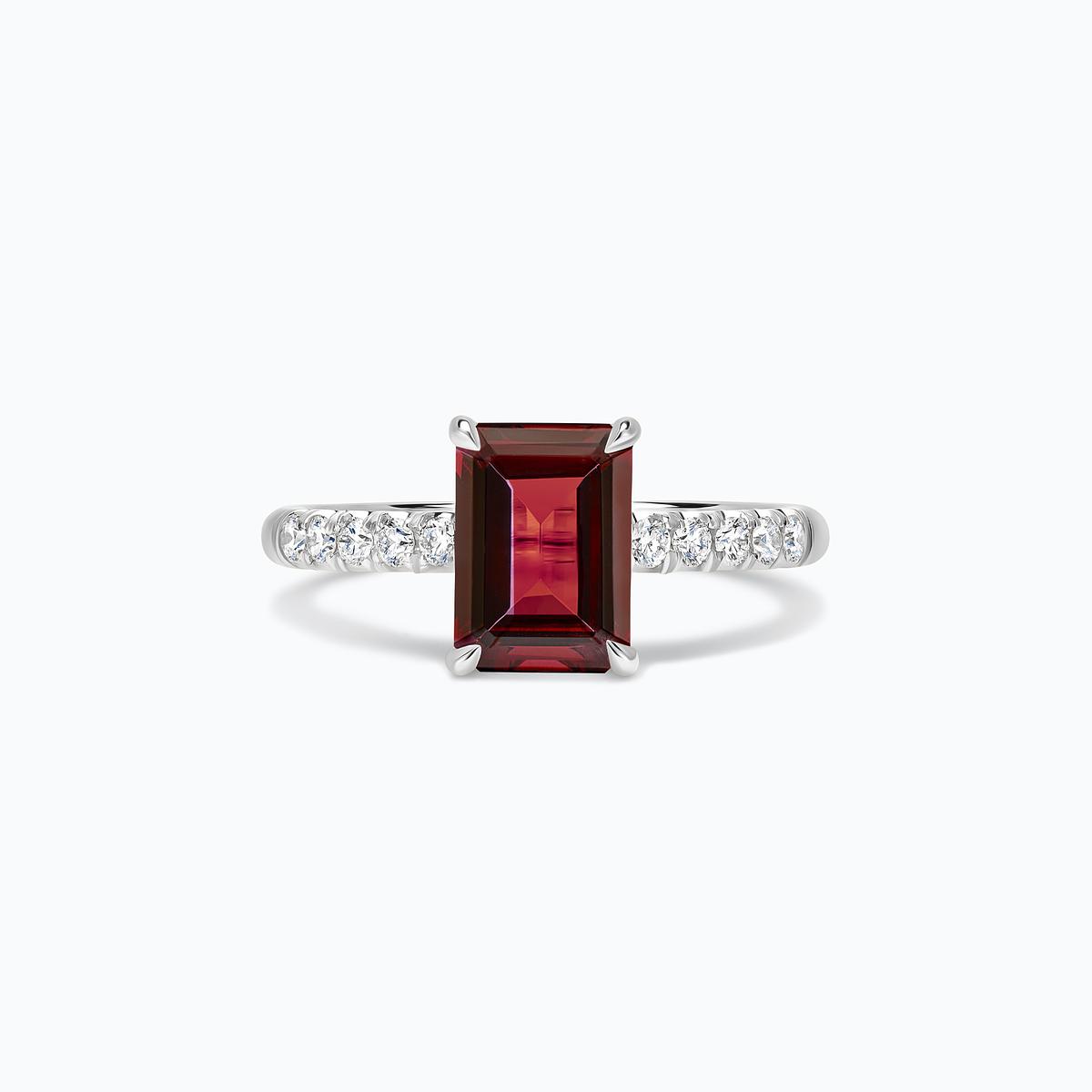 Solitaire Pavé Réglisse Grenat