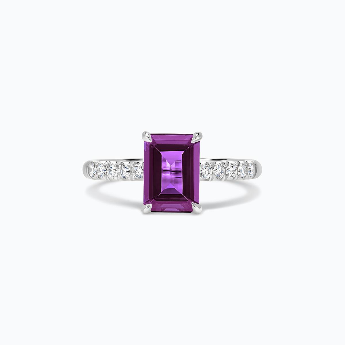Solitaire Pavé Réglisse Améthyste