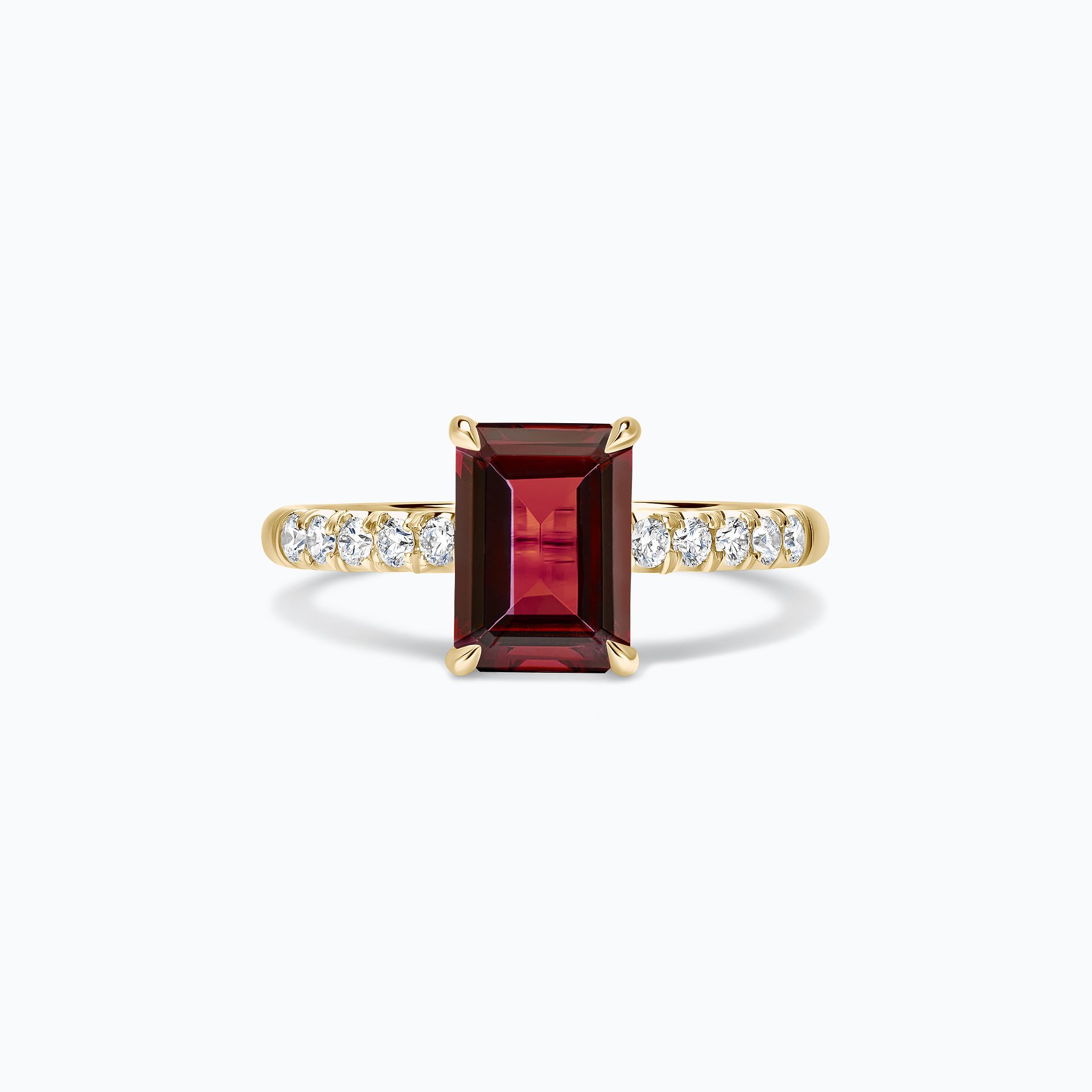 Solitaire Pavé Réglisse Grenat