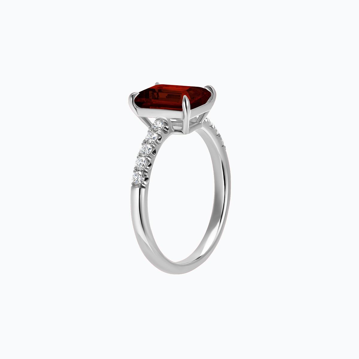 Solitaire Pavé Réglisse Grenat
