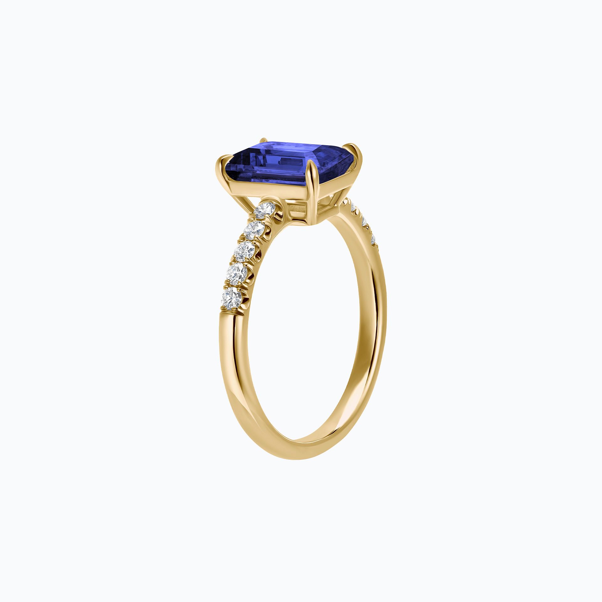 Solitaire Pavé Réglisse Tanzanite