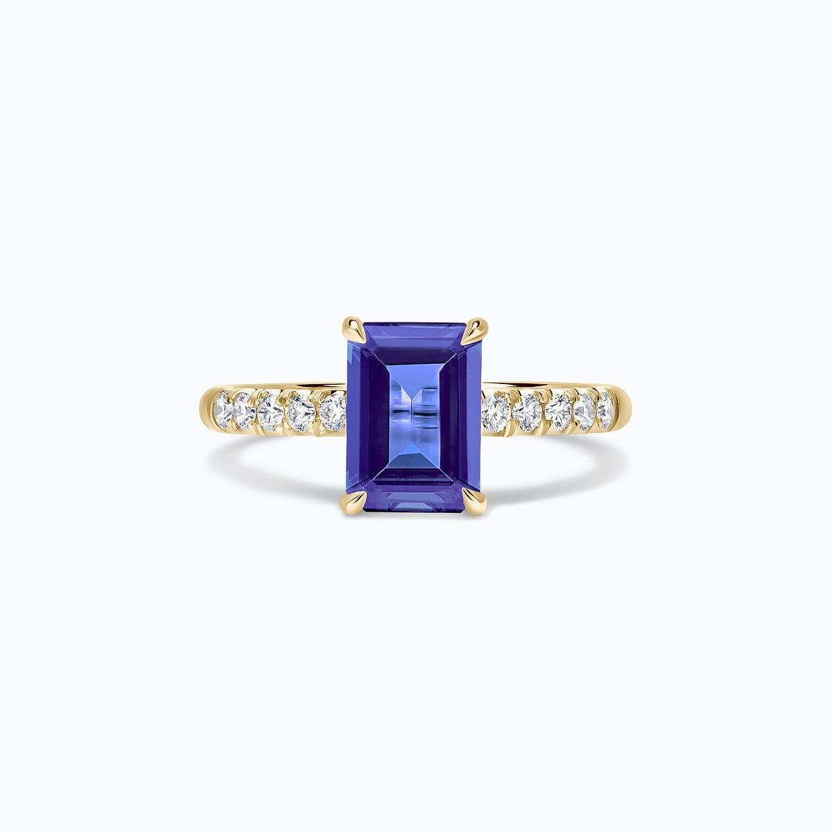 Solitaire Pavé Réglisse Tanzanite