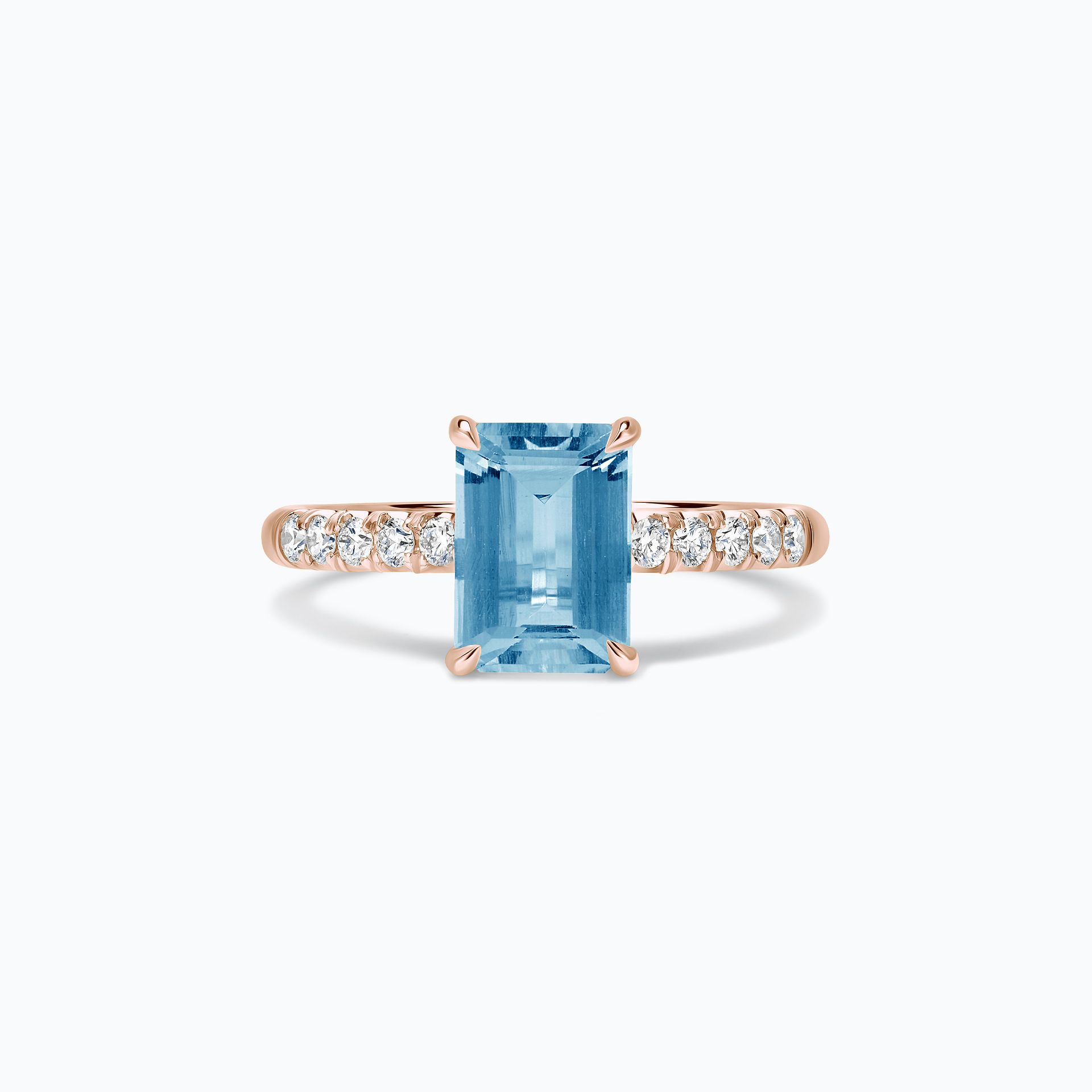 Solitaire Pavé Réglisse Aigue-Marine