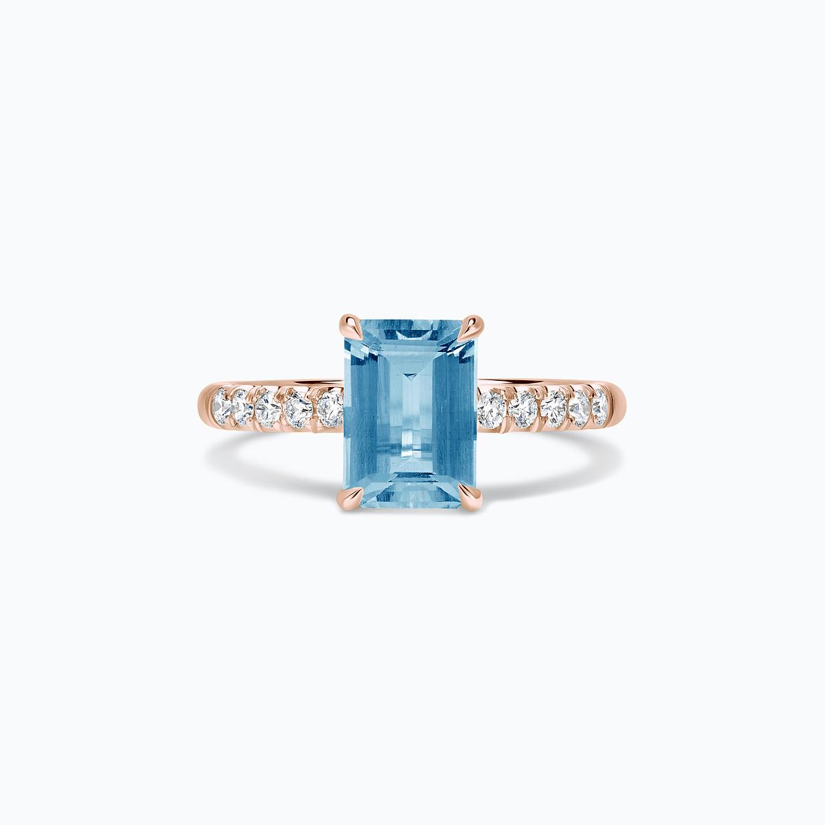 Solitaire Pavé Réglisse Aigue-Marine